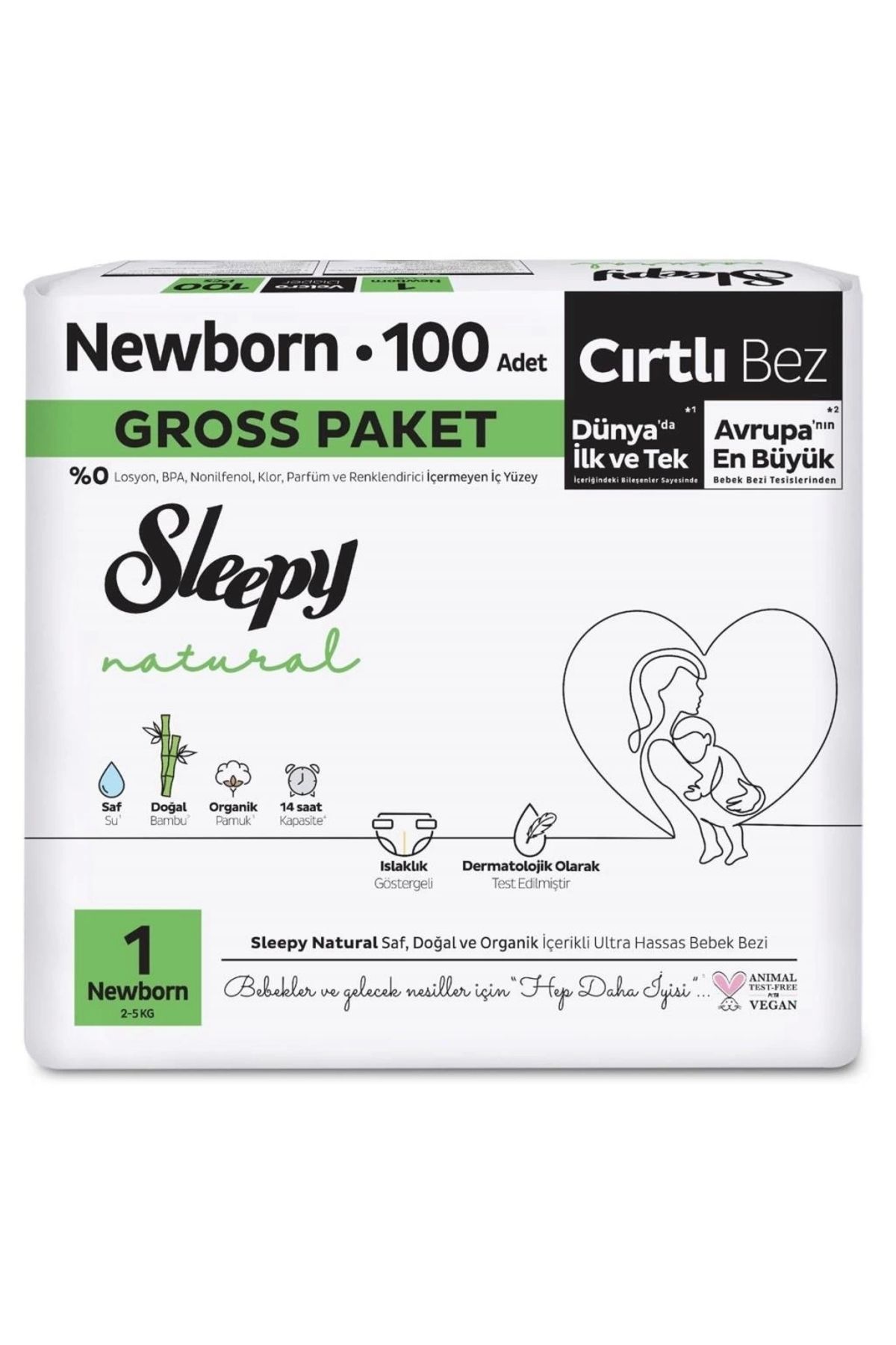 artisania Sleepy Natural Bebek Bezi Gross Paket 1 Beden 2-5 Kg 100 Adet