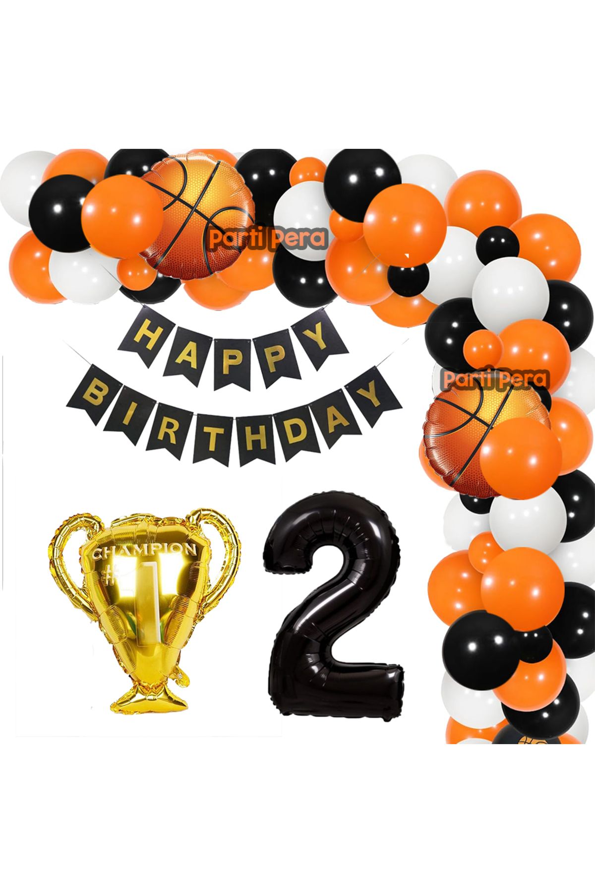 parti pera Basketbol Temalı Balon Zincir Seti Kupa Folyo Balon Doğum Günü Balon Seti Basketbol Temalı