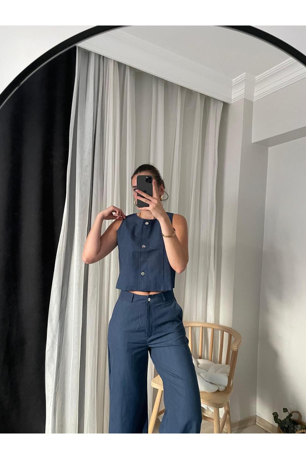 CLAİRE LABEL ALT ÜST YELEKLİ PANTOLONLU TAKIM