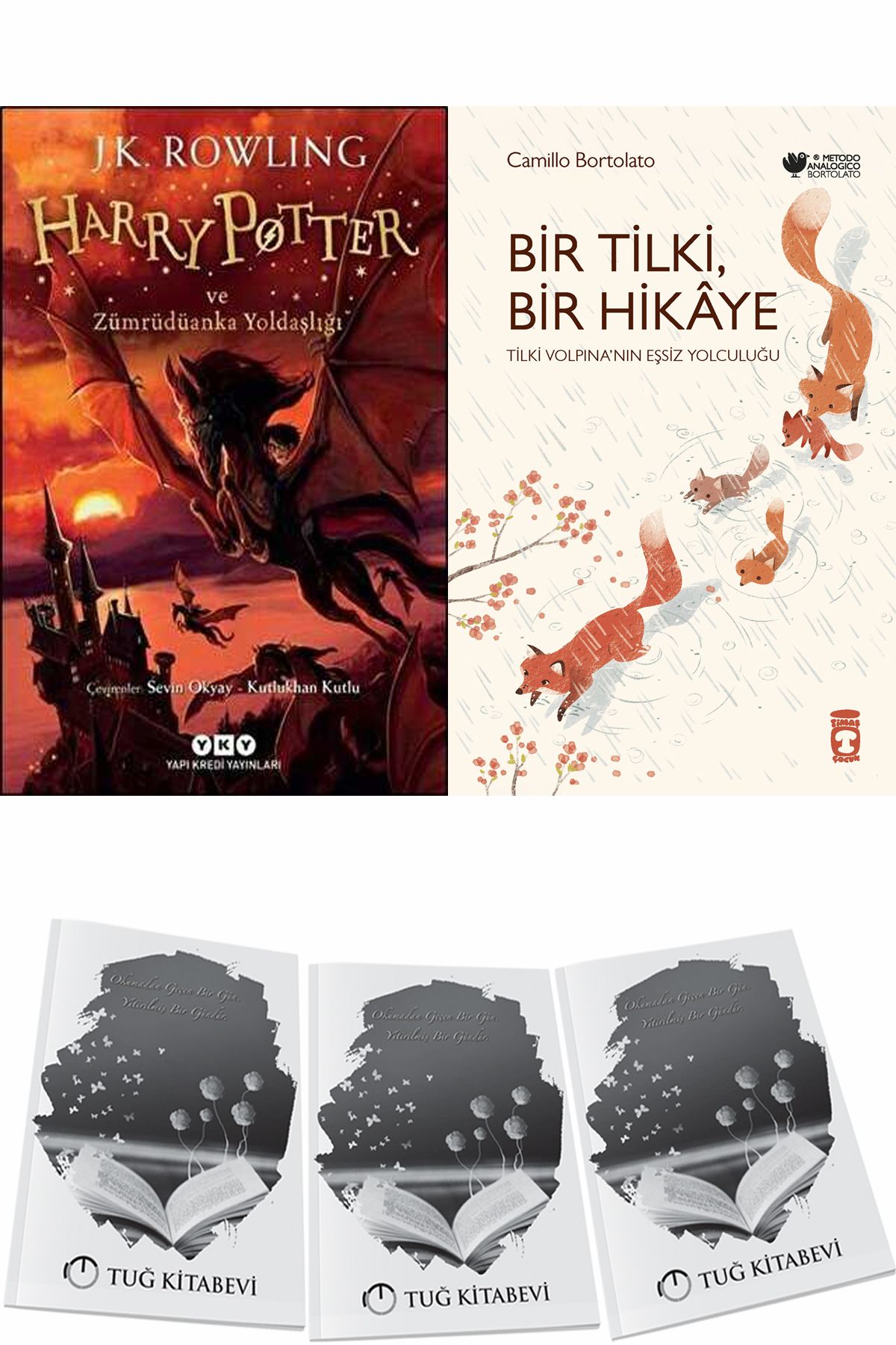 Yapı Kredi Yayınları Harry Potter ve Zümrüdüanka Yoldaşlığı ve Bir Tilki Bir Hikaye + Hediyeli