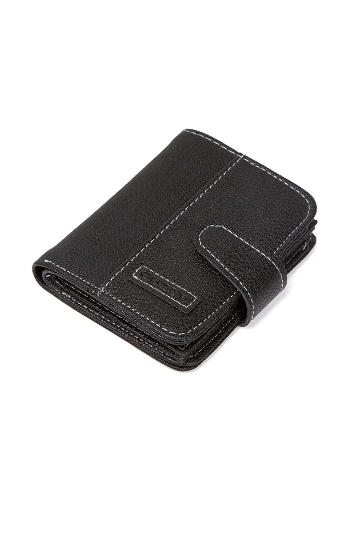 Newish Polo  Kot Kumaş Bozuk ve Kağıt Para Kartlık ve Cüzdan - Siyah - Görsel 2