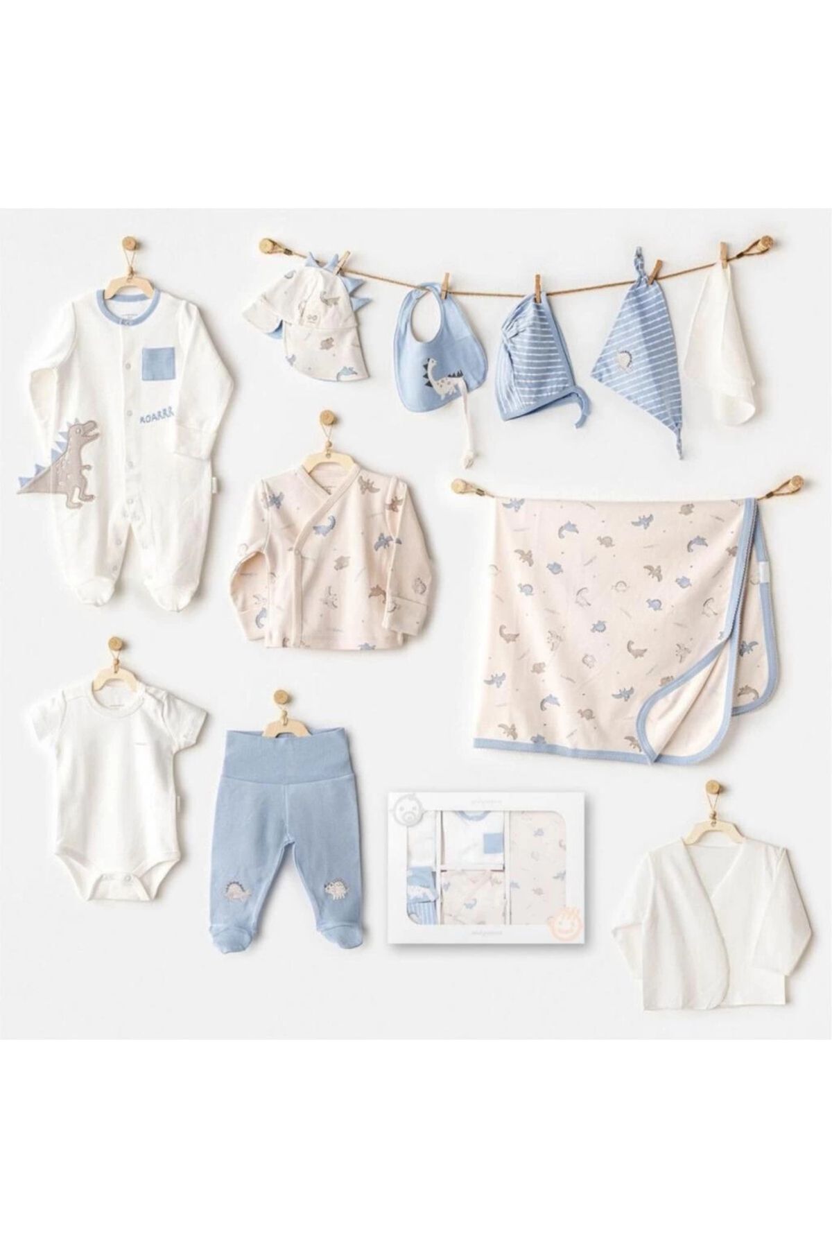 artisania Andywawa AC25911 Newborn Set Dino 10'Lu Hastane Çıkışı Beige