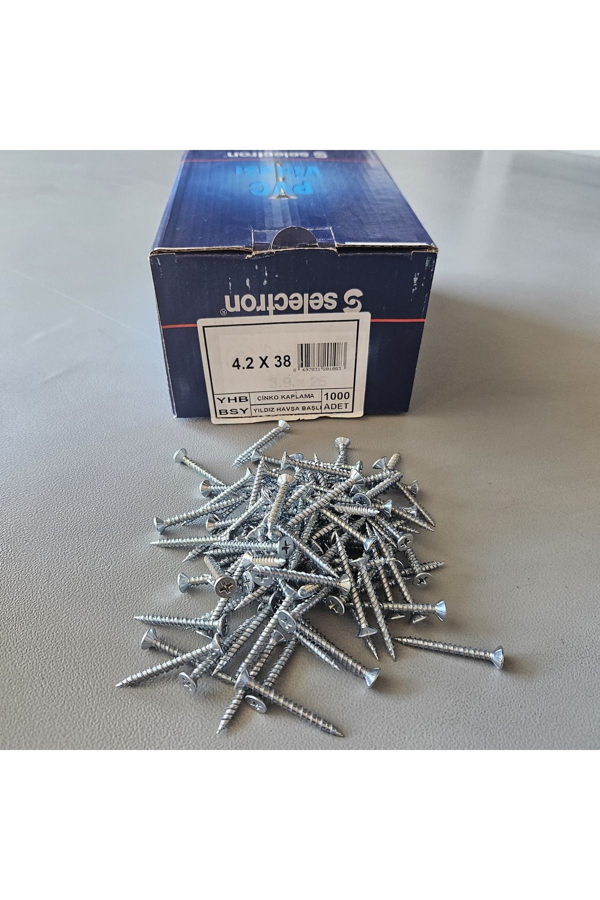 Selectron 4.2X38 YHB BSY Yıldız Havşa Başlı Seyrek Diş Vida 1000 Adet