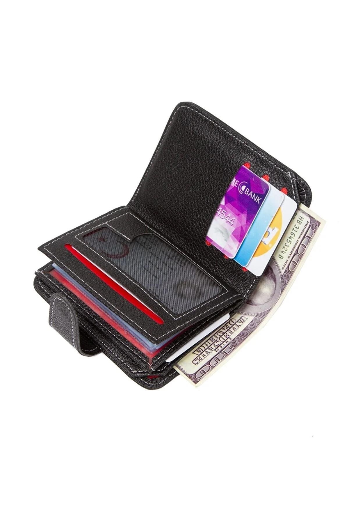 Newish Polo  Kot Kumaş Bozuk ve Kağıt Para Kartlık ve Cüzdan - Siyah