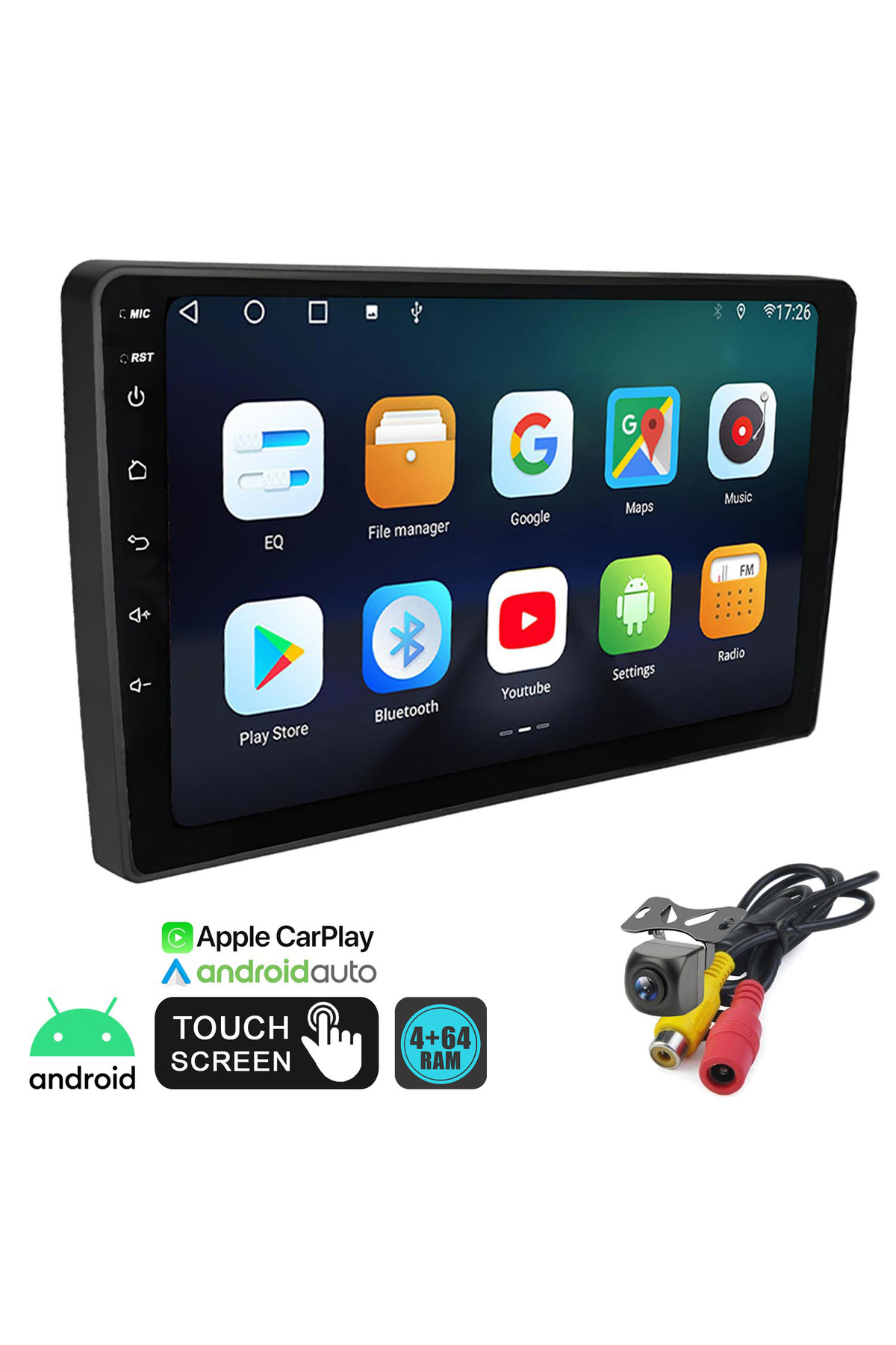 Rose 10.1'' Android Oto Tablet 4-64 Kameralı Rose DC-8510BT-464 R9