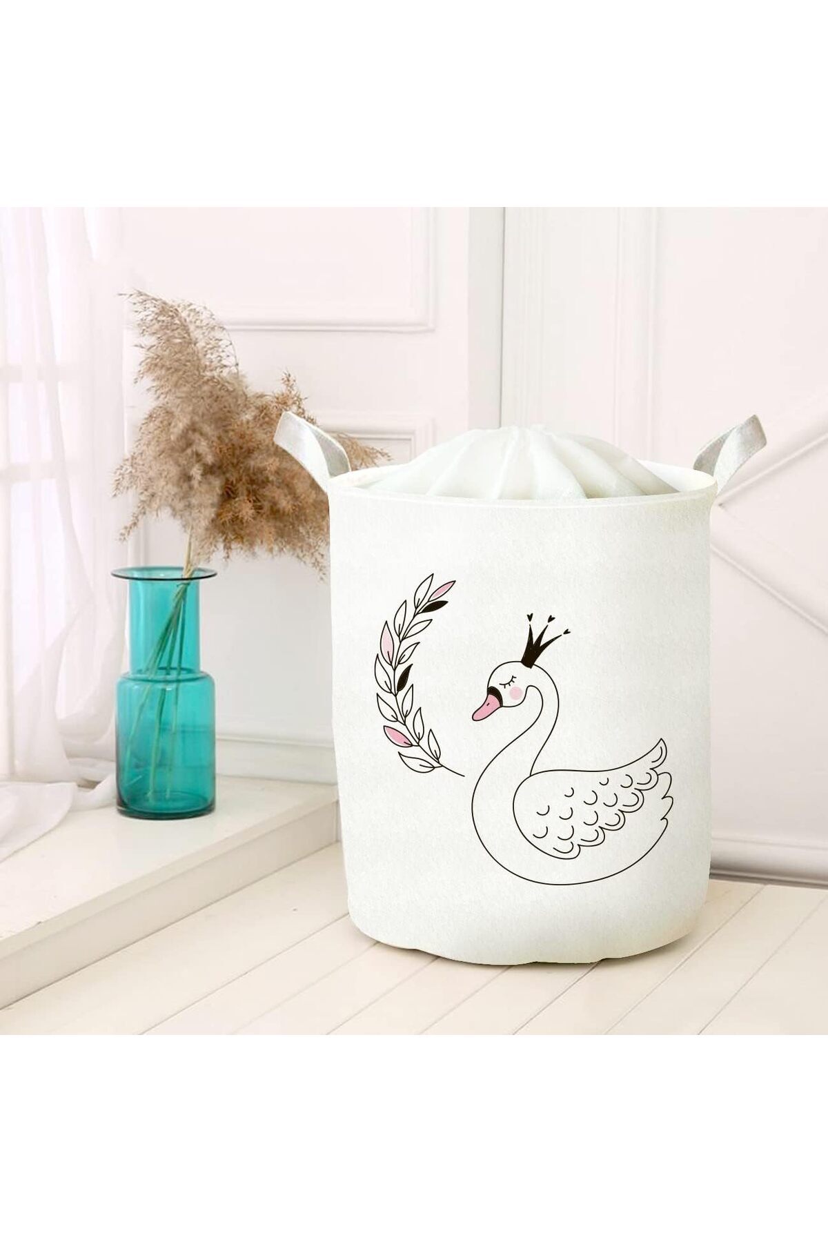 Mena Rise BlackShop Amaçlı Oyuncak Saklama Kutusu Kirli Çamaşır Piknik Sepeti Katlanır Düzenleyici Keç