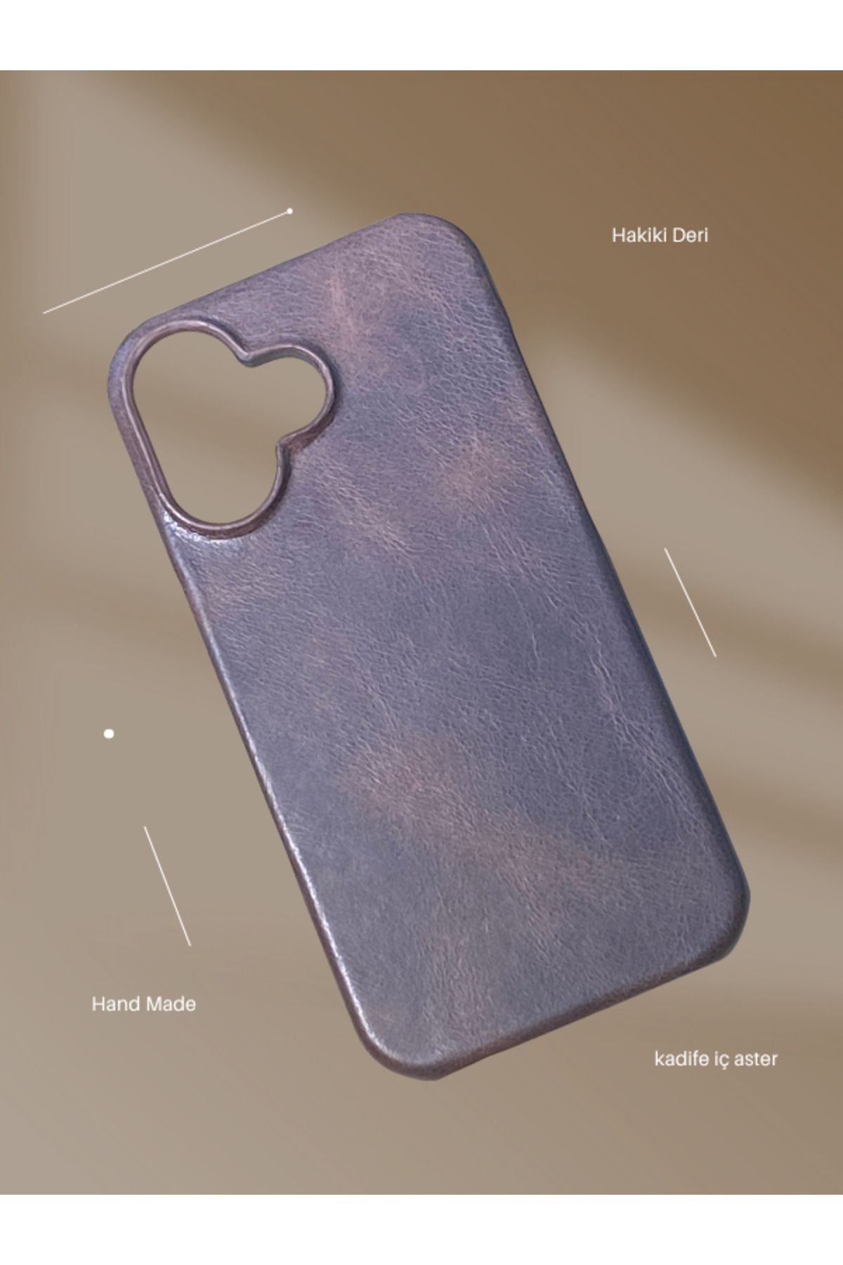 POWER DESİGN Hakiki Deri iphone 16 Kılıf