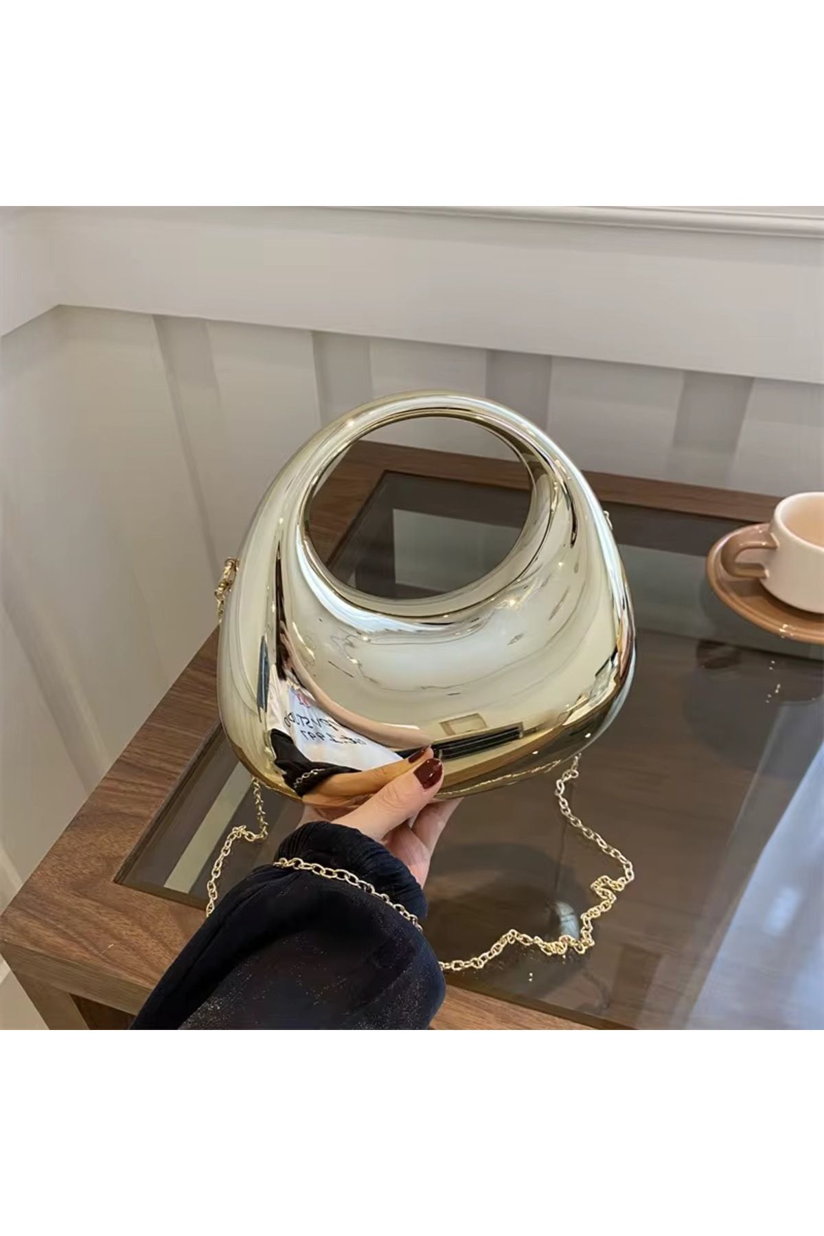 HONEY BAG SUZİ Gold Zincirli Kadın El ve Omuz Çantası