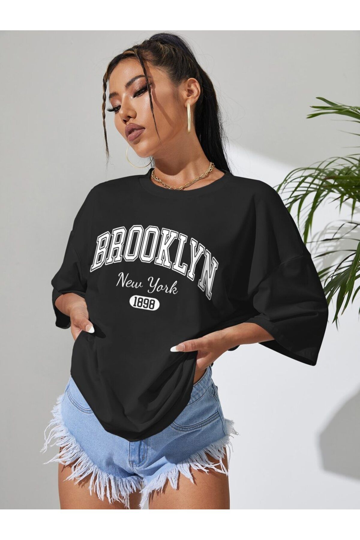 MODANİCA Kadın Brooklyn Baskılı T-Shirt
