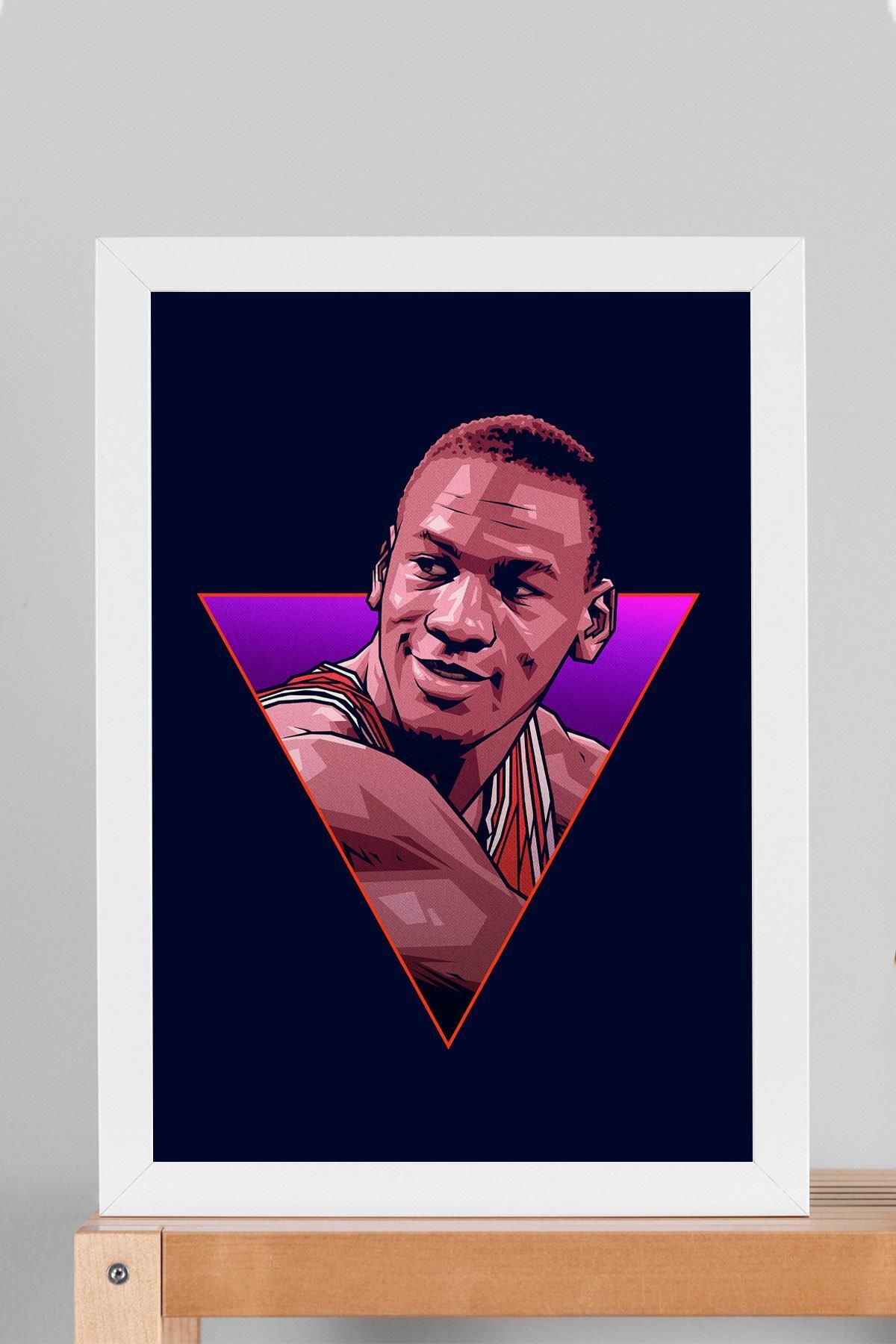 Saturn Michael Jordan Çerçeveli Tablo - Basketbol NBA Posteri Tablo