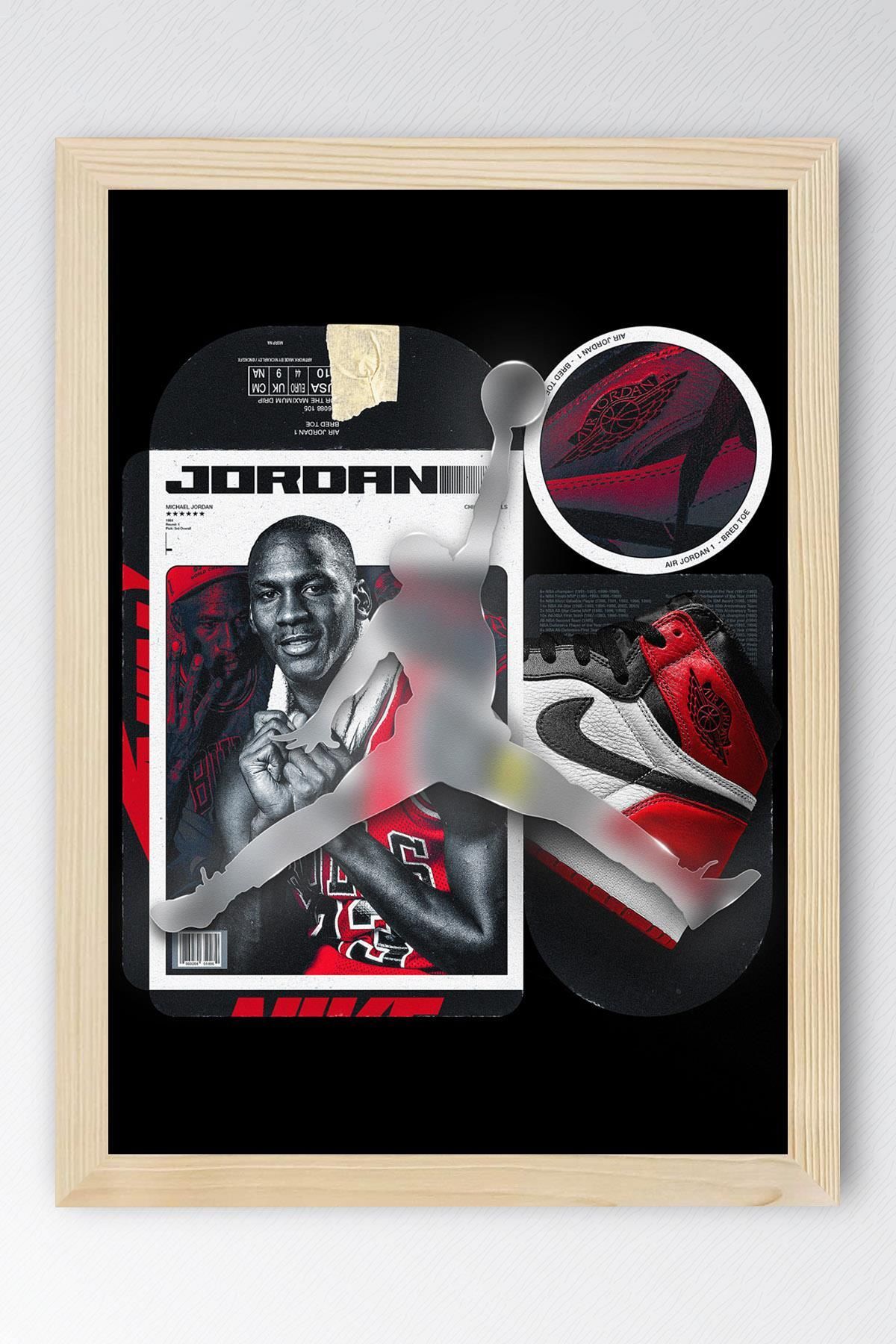 Saturn Michael Jordan Çerçeveli Tablo - Basketbol NBA Posteri Tablo