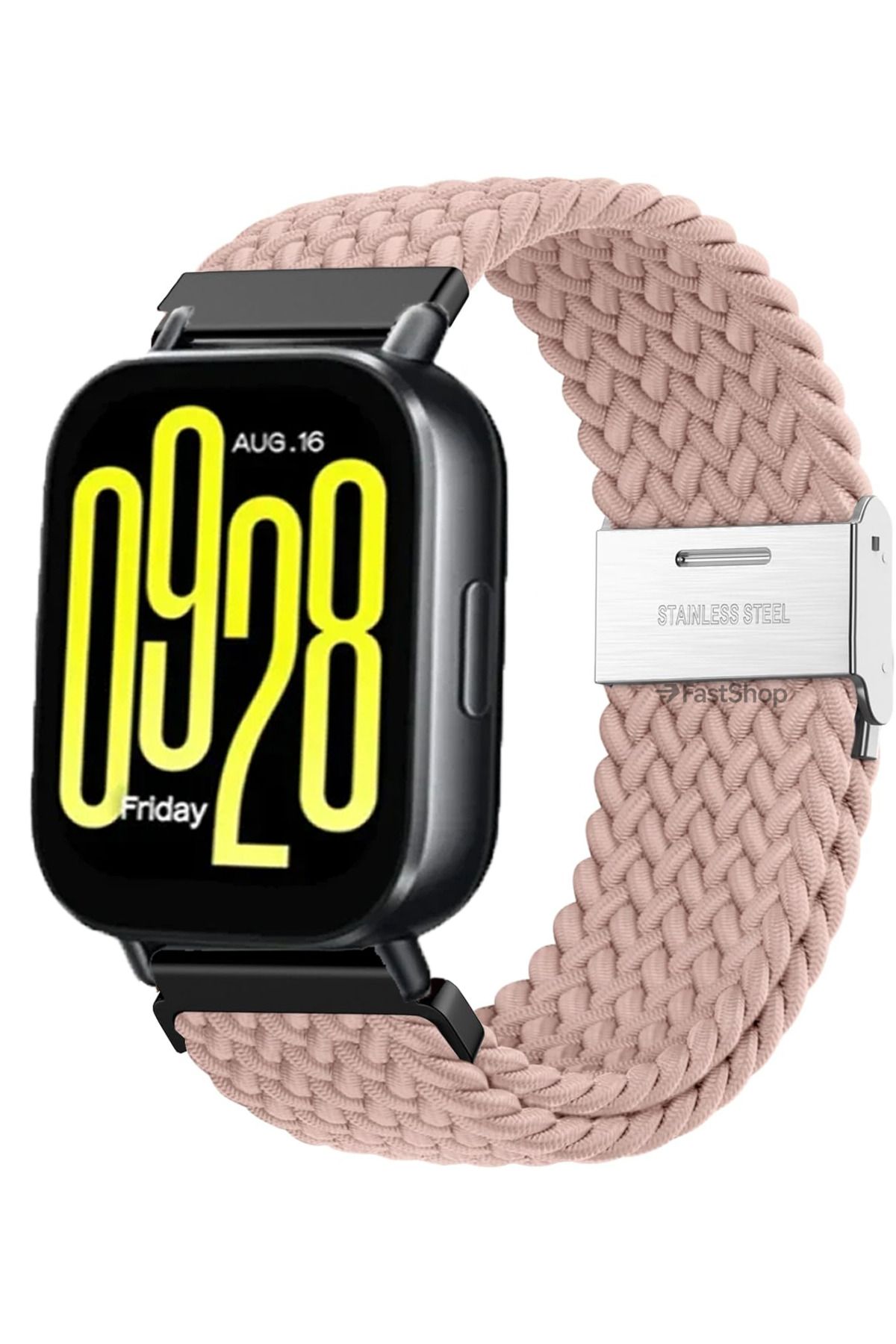 MMPSHOP Xiaomi Watch 5 Acitve / 5 Lite Uyumlu Metal Clips Kumaş Örgü Akıllı Saat Kordon