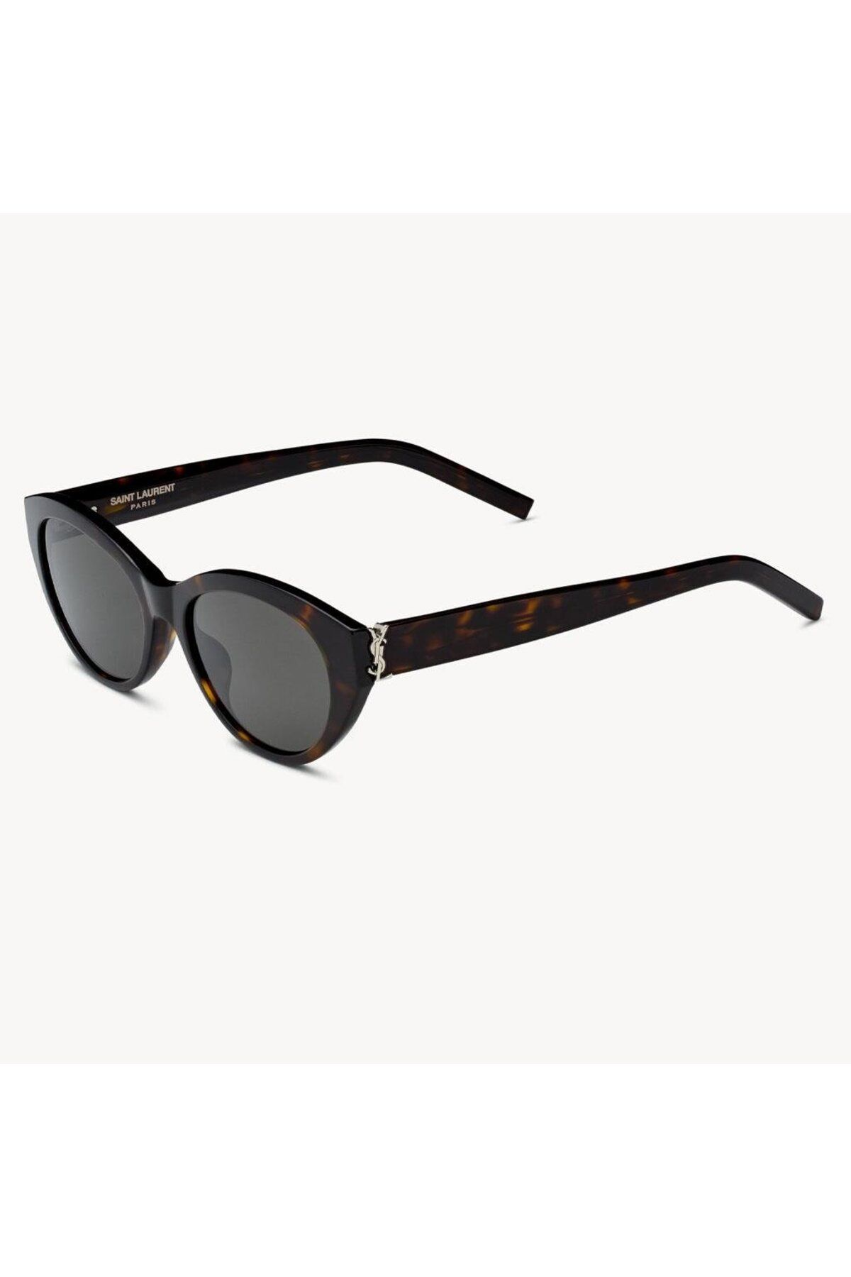 Saint Laurent Yves Saint Laurent SL M148 002 54-18 Kadın Güneş Gözlüğü – Cat Eye Koyu Kahverengi Çerçeve