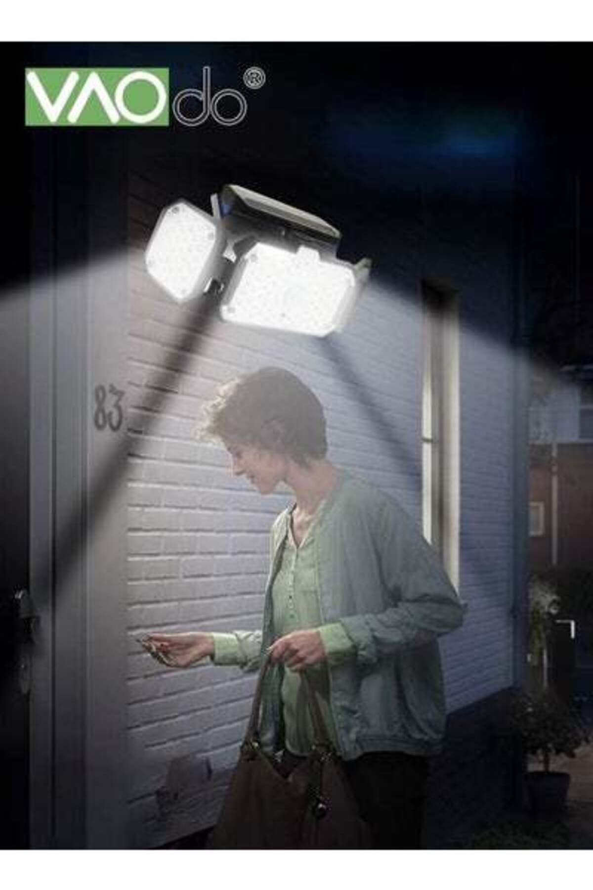VAODO-Solar Lights Outdoor 132 LED Solar Flood Security Lights with IP65 Waterproof 3 Heads Spot Flood 3