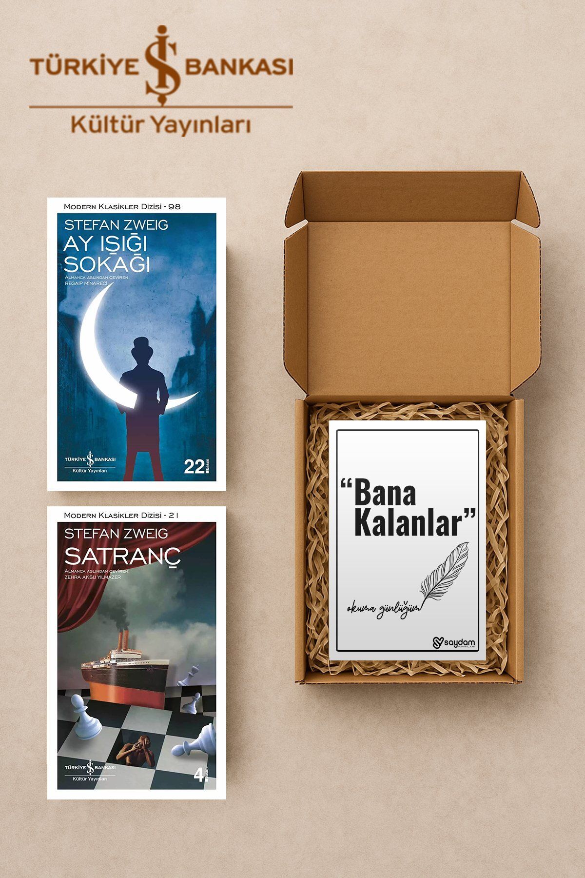 TÜRKİYE İŞ BANKASI KÜLTÜR YAYINLARI Ay Işığı Sokağı & Satranç Seti