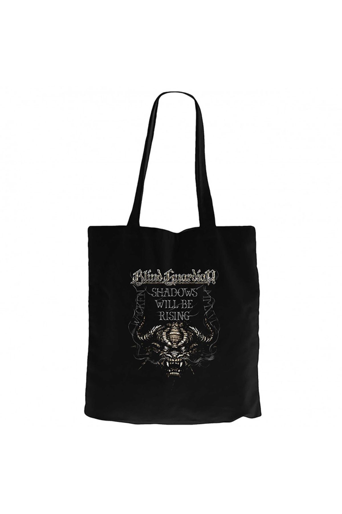 Z zepplin Blind Guardian Shadows Will Be Rising Siyah Fermuarlı Bez Çanta Gabardin