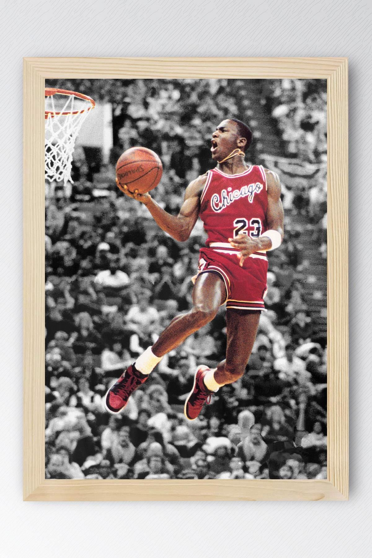 Saturn Michael Jordan Çerçeveli Tablo - Basketbol NBA Posteri Tablo