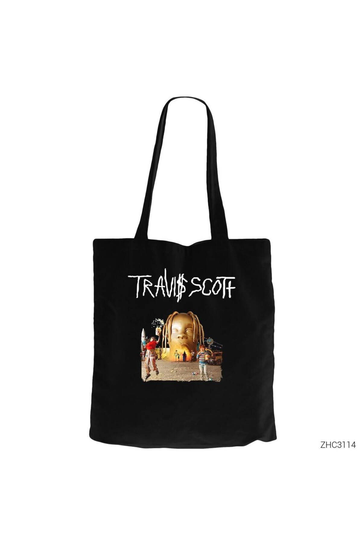 Z zepplin Travis Scott Siyah Fermuarlı Bez Çanta Gabardin