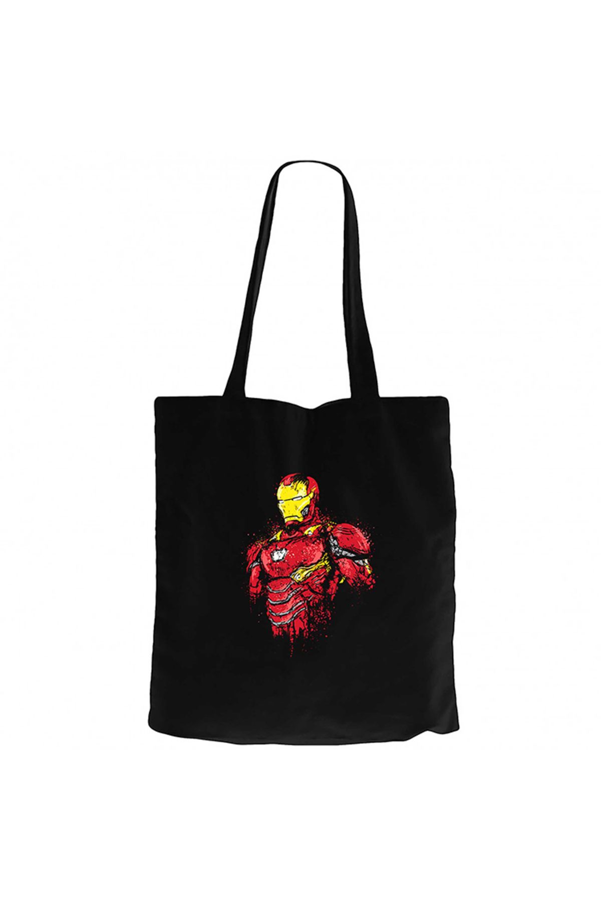 Z zepplin Iron Man Armor Siyah Fermuarlı Bez Çanta Gabardin