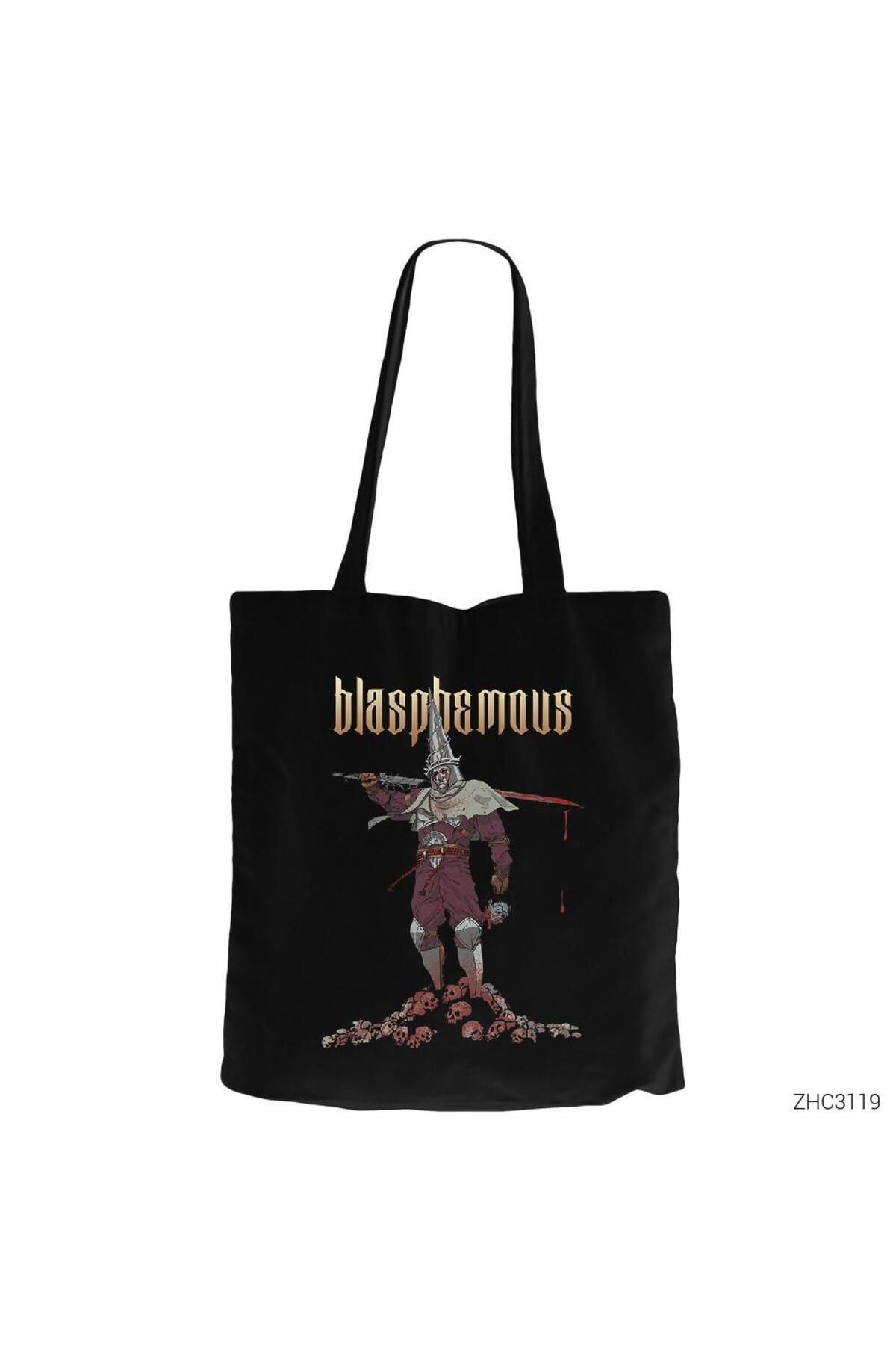 Z zepplin Blasphemous Siyah Fermuarlı Bez Çanta Gabardin
