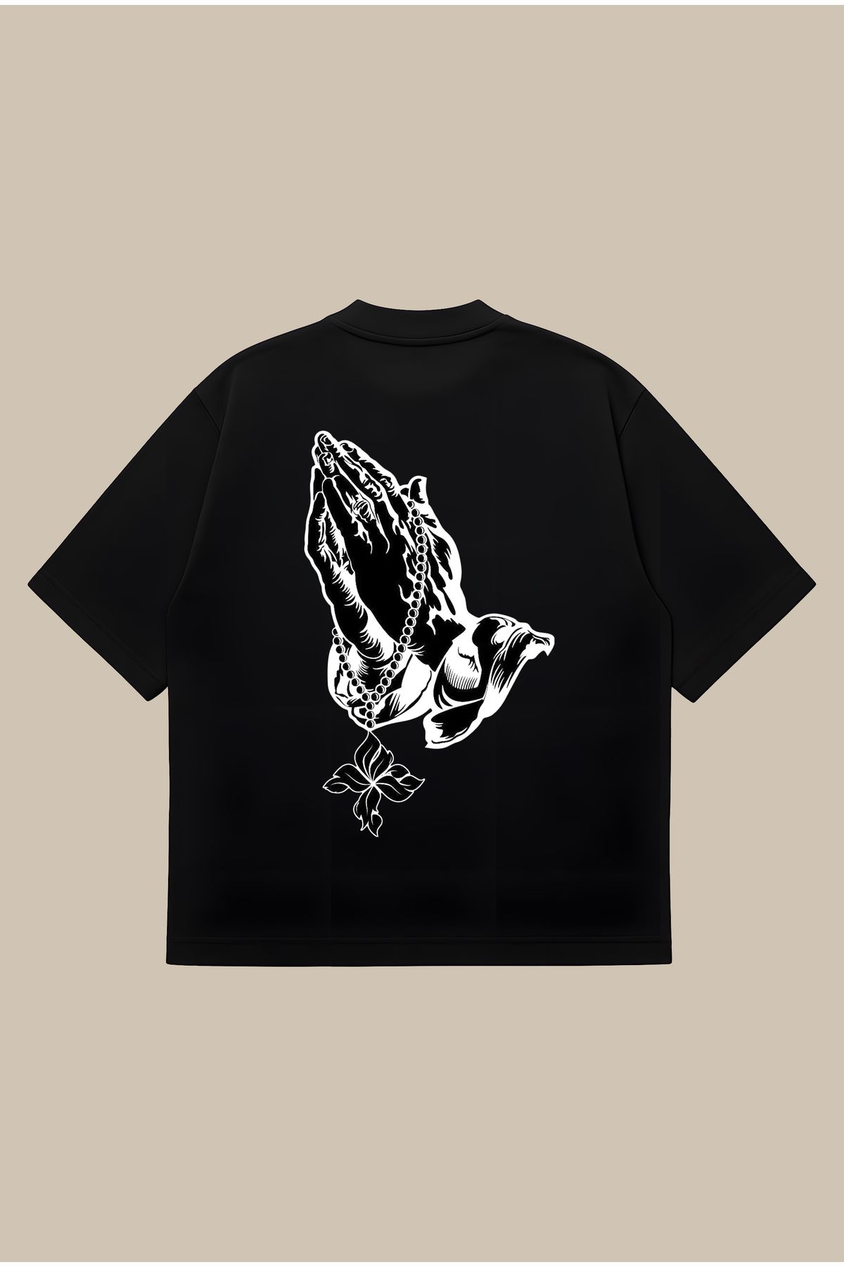 PURE POWER Saint Prayer Boxy Fit Oversize Unisex Tshirt – Baskılı Tişört | Streetwear