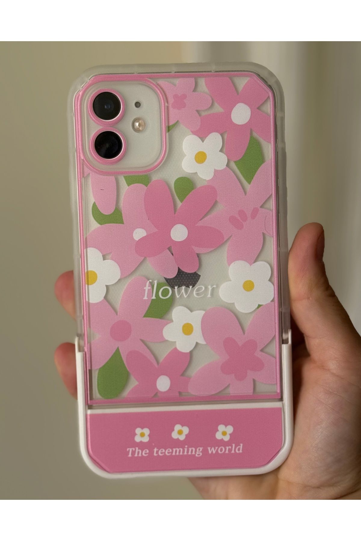 FİŞNEİLETİŞİM İPHONE 11 UYUMLU ÇİÇEK DESENLİ STANDLI KILIF