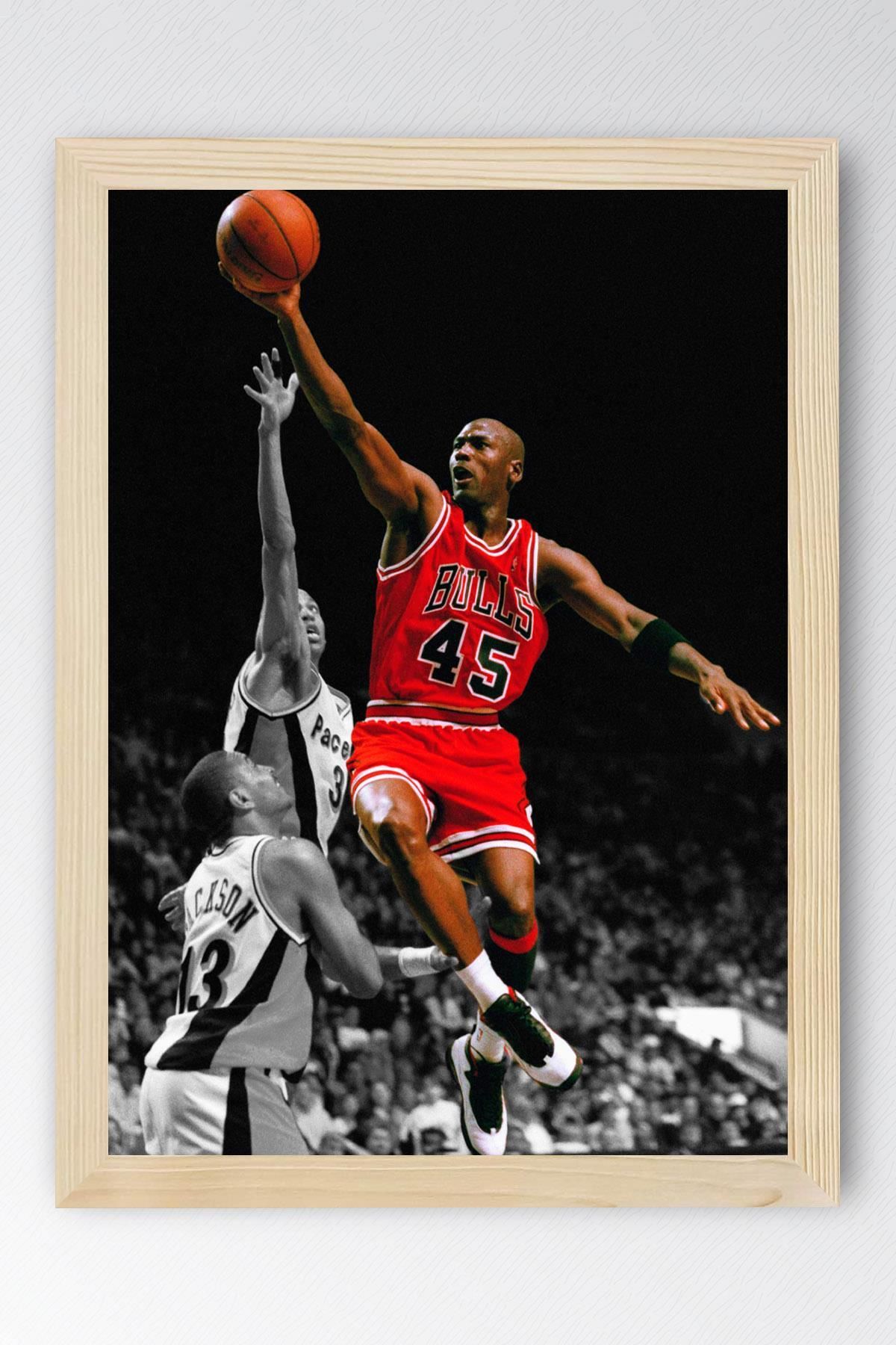 Saturn Michael Jordan Çerçeveli Tablo - Basketbol NBA Posteri Tablo