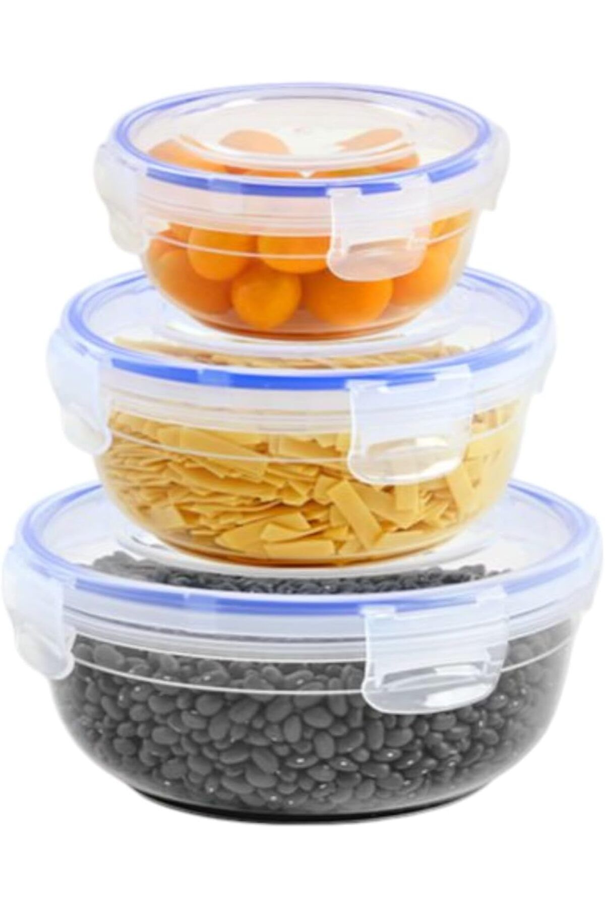 Mena Rise TuonShop Plastik 3'lü Contalı Yuvarlak Saklama Set(400,800,1350 ml) 1122991