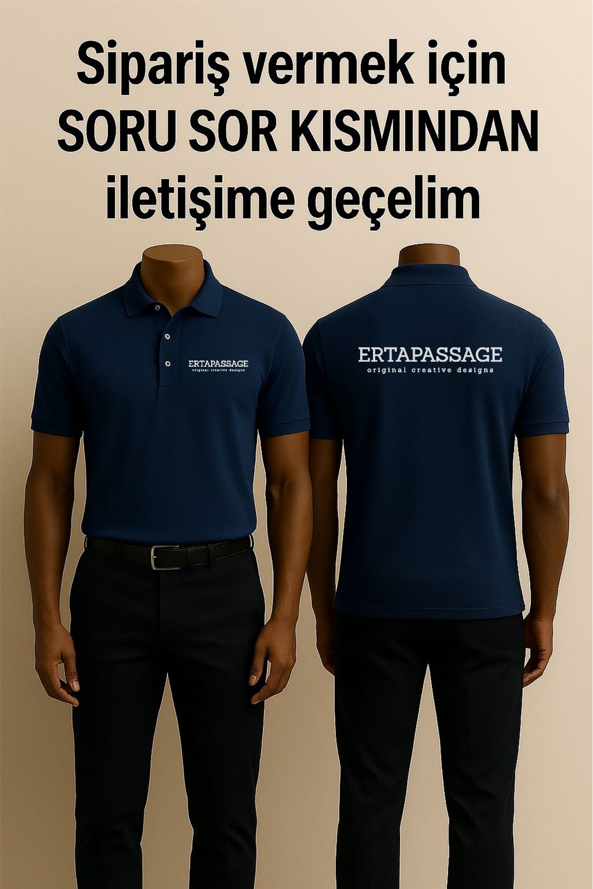 ErTaPassage Kurumsal Logolu Beyaz Polo Yaka Tişört | Marka Tasarımı