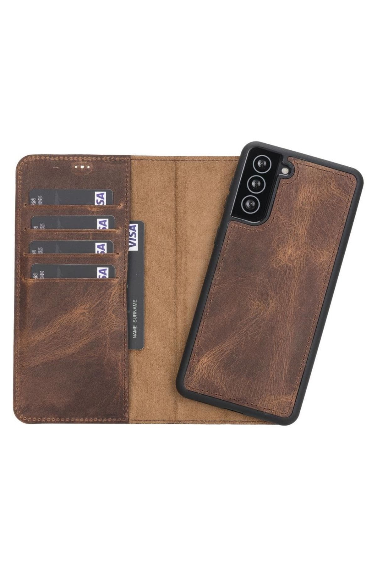 Velnera Magic Samsung Galaxy S21 FE (Fan Edition) Deri Çıkarılabilir Cüzdan Kılıf