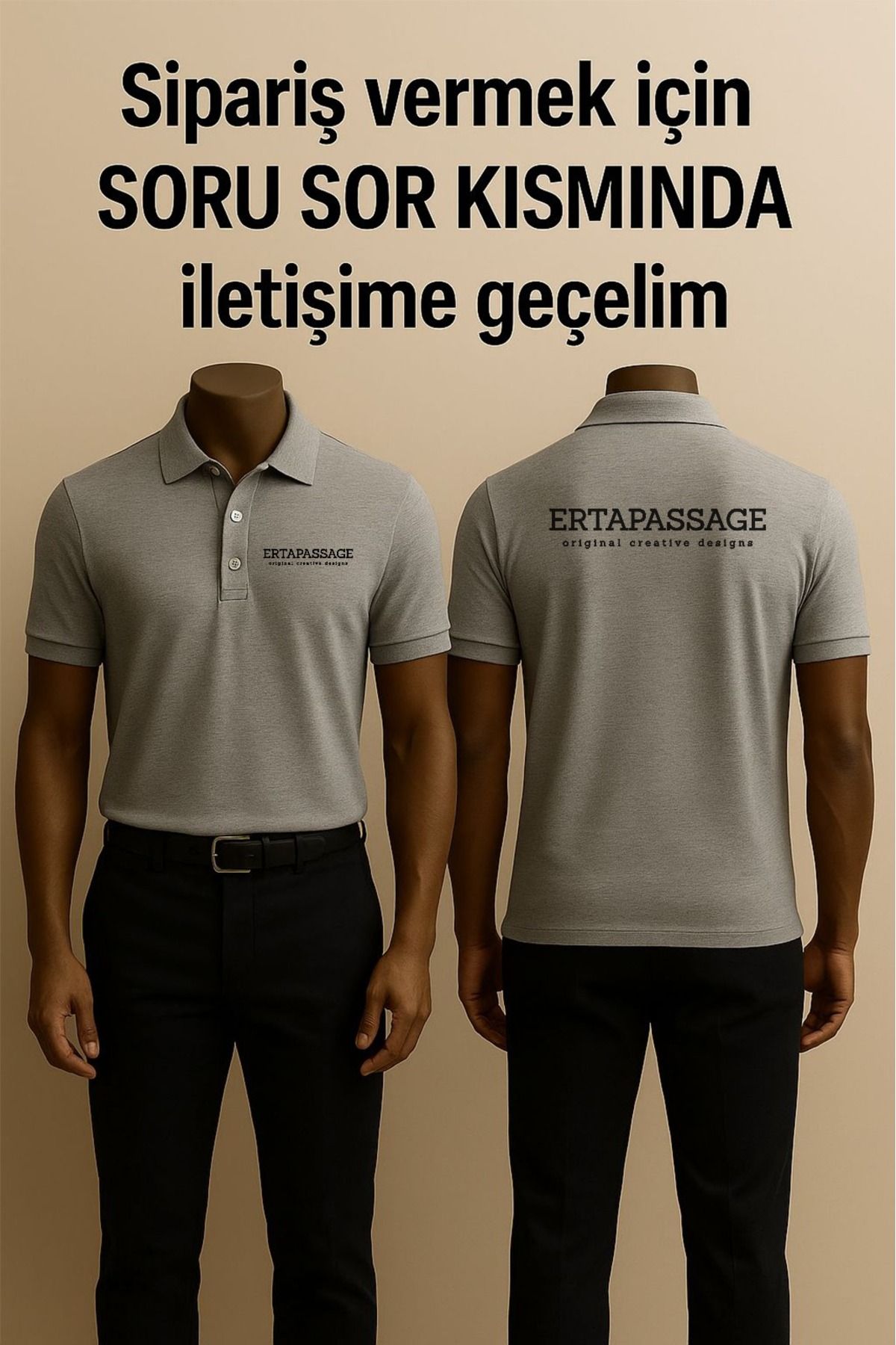 ErTaPassage Kurumsal Logolu Beyaz Polo Yaka Tişört | Marka Tasarımı