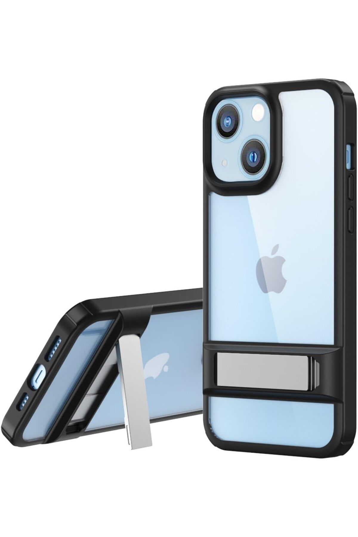Mena Rise TuonShop iPhone ile uyumlu Kılıf, Metal Standlı Düşmelere Karşı Köşe Korumalı Kılıf (Siy