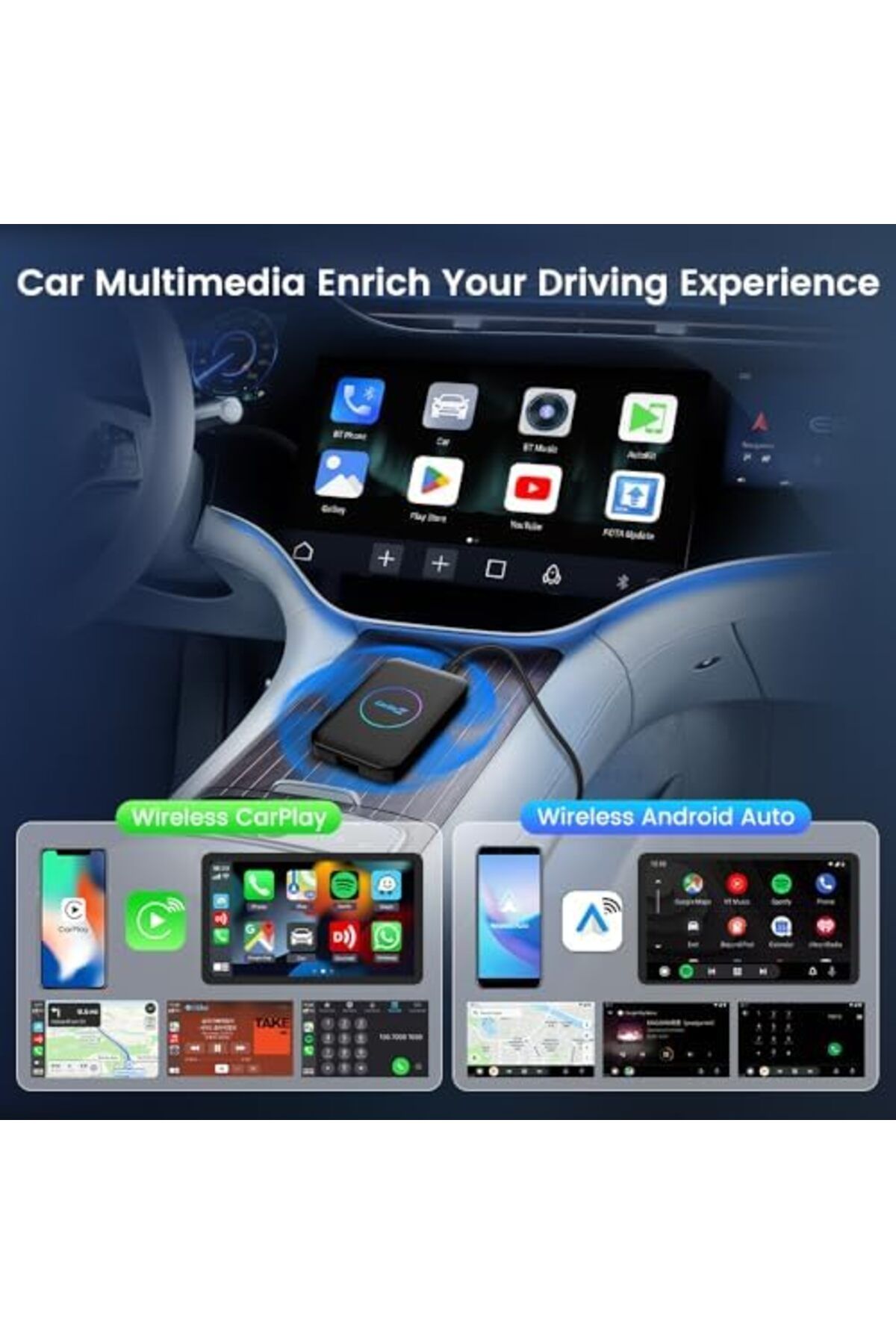 carlinkit-Tbox LITE S (ترقية)، صندوق Android Ai فائق 4 في 1 مع مخرج HDMI 4+32 جيجابايت 4
