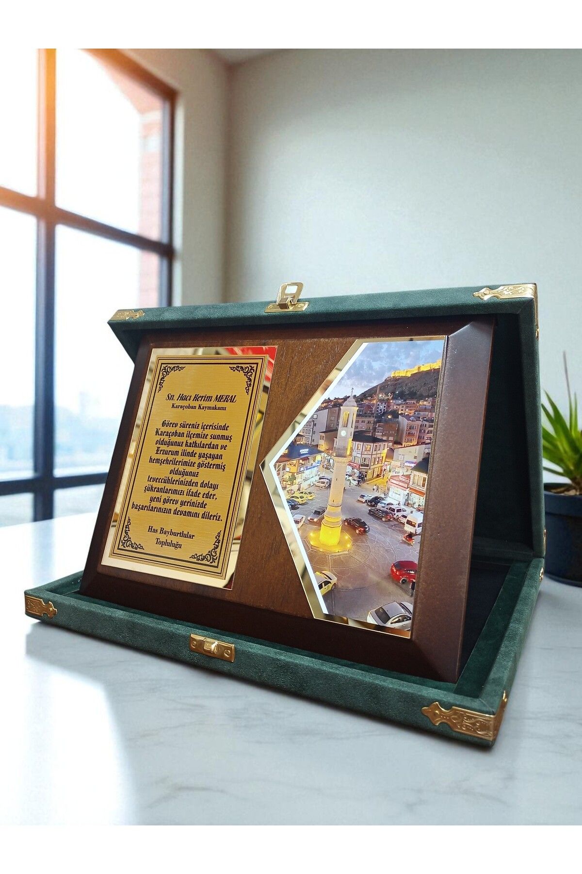 TUNA REKLAM DERİ KUTULU AHŞAP VIP LÜKS PLAKET