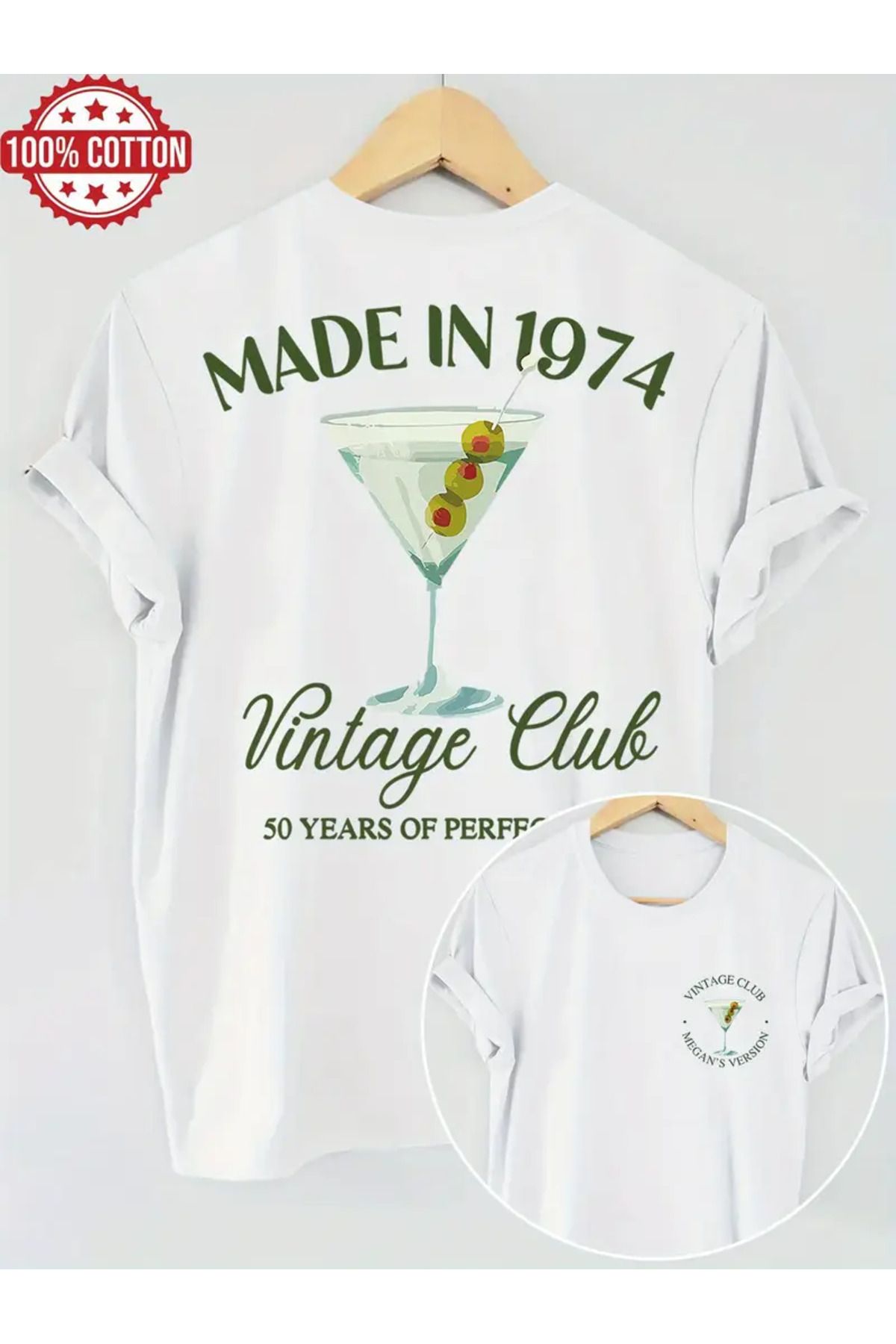 CLASİVA Vintage Culup Sırt Baskılı Unisex Oversize Bisiklet Yaka T-shirt
