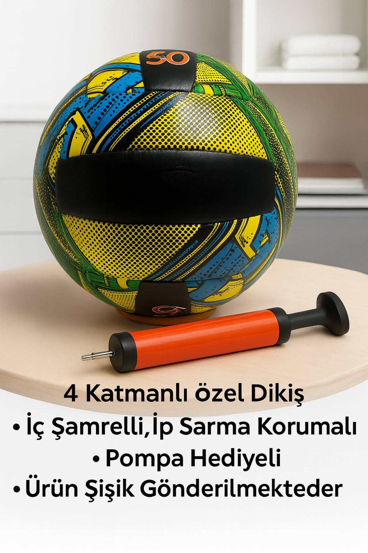 Bayırtech Yumuşak Yüzey Dikişli Soft Touch Voleybol Pompa Hediyeli