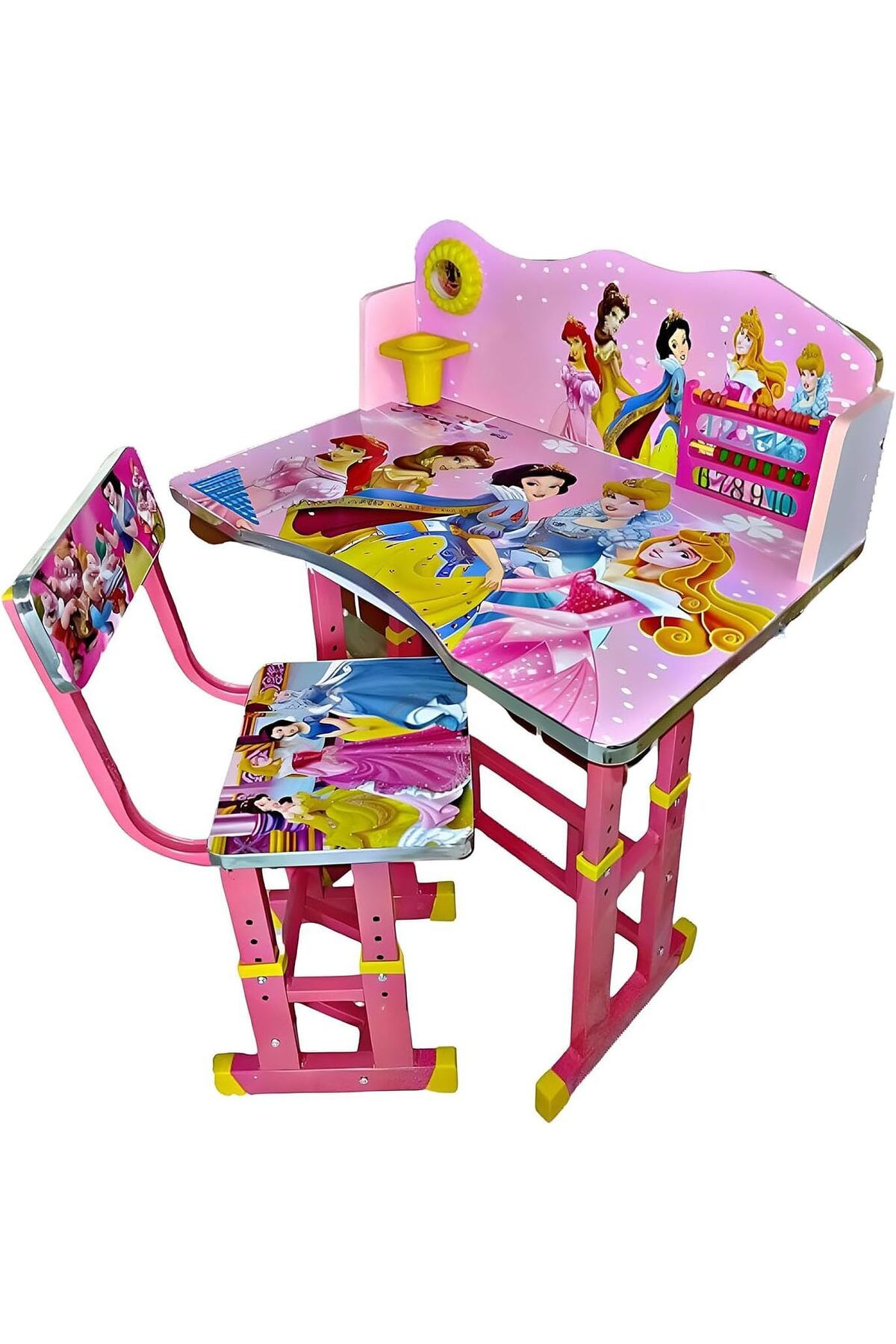 AGD-Adjustable Height Kids Study Table Set (Pink) 1