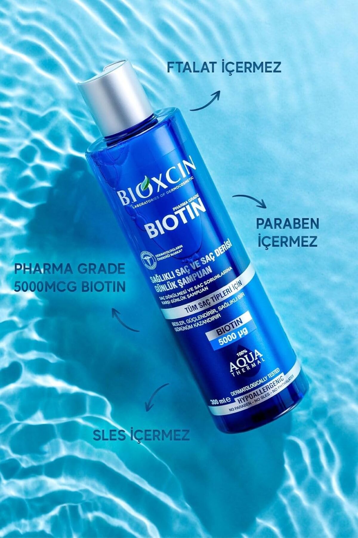 Saç Dökülmesi Karşıtı Avantajlı Set - Biotin Şampuan 300 ml + Biotin 5000 Mcg 60 Tablet X2 Adet — snowcosmetic-bioxcinseti1 — تصویر 2 از 7