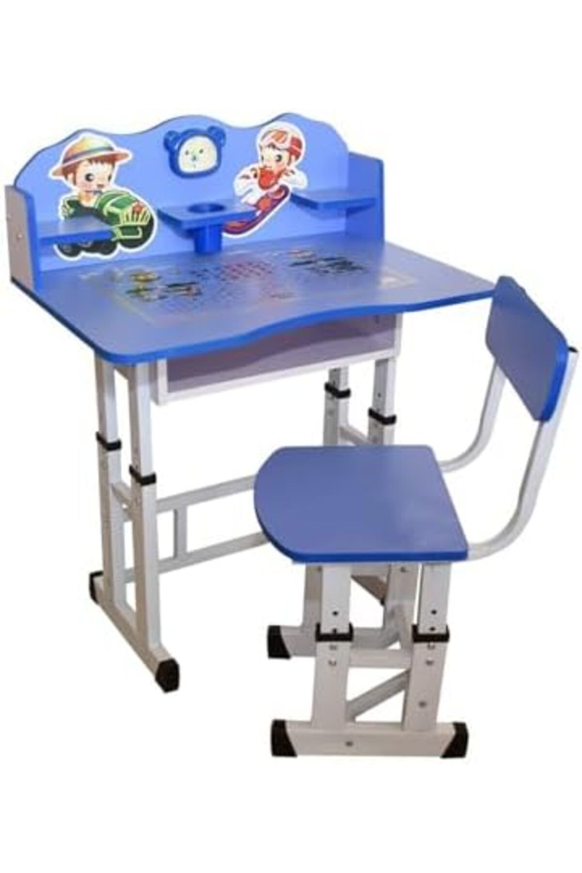 AGD-Height Adjustable Kids Learning Desk with Drawer, Study Table and Chair, Study Table for Kids Ages 3 4