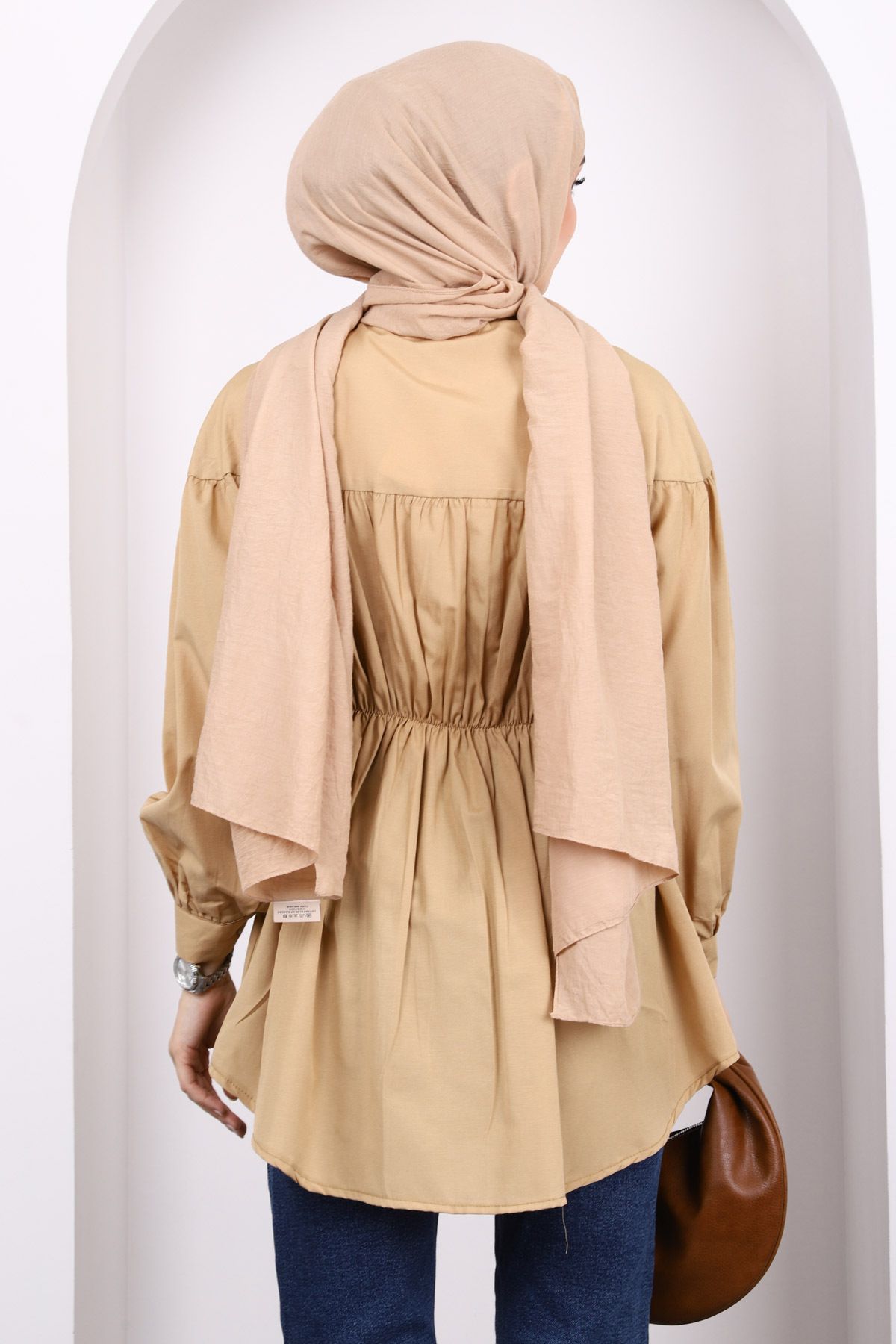 İmajButik-Mink Waist Elastic Buttoned Tunic 4