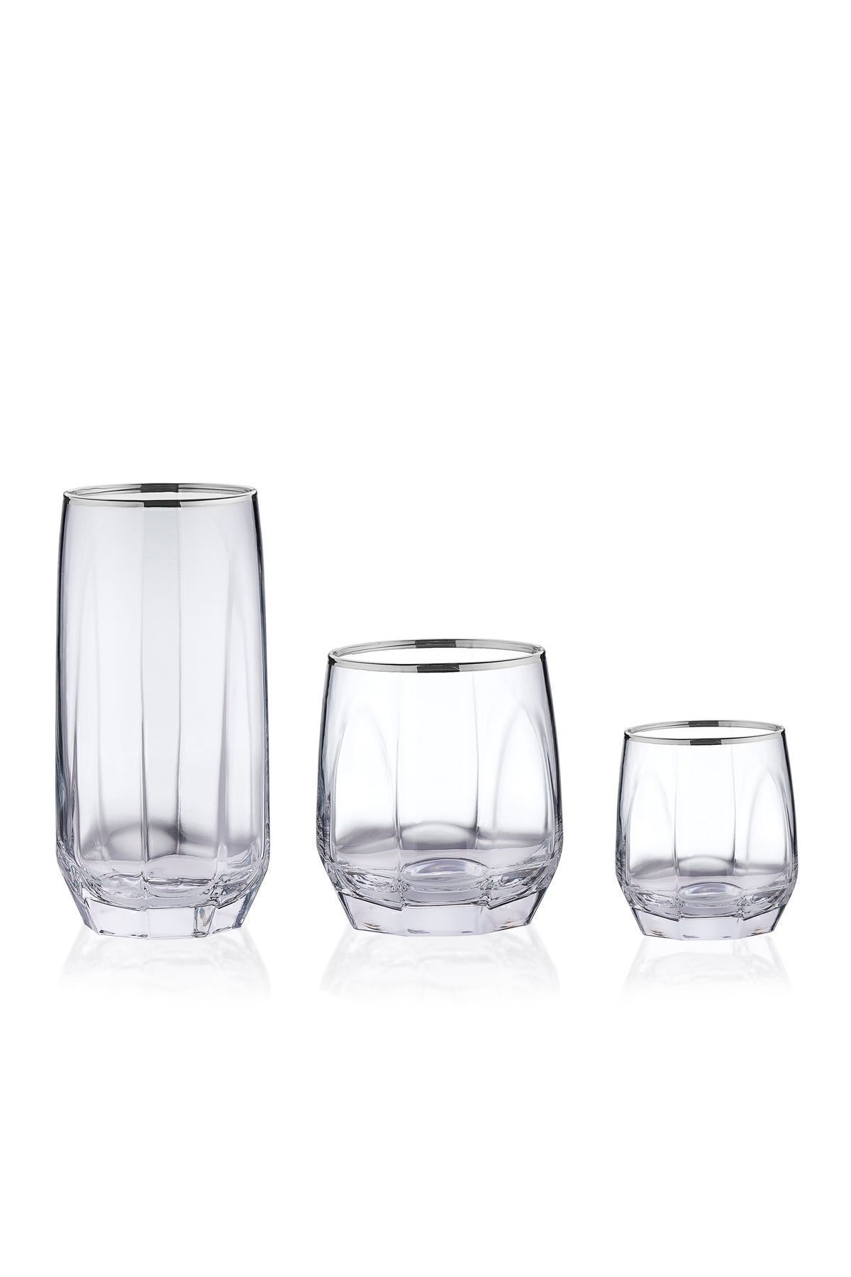 KORKMAZ-Trea 18 Piece Glass Set Platinum A8996-8 1