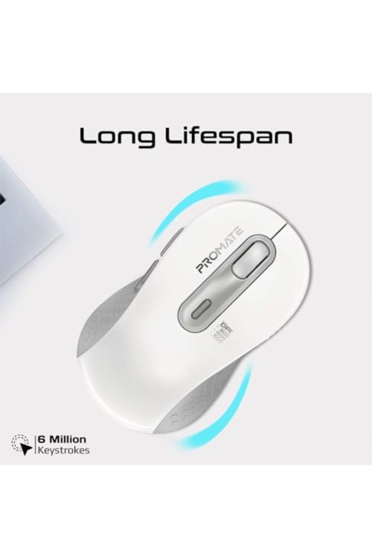 Promate-Wireless Mouse, Ergonomic Ambidextrous Wireless Mice with Dual Mode Connectivity, Bluetooth 7
