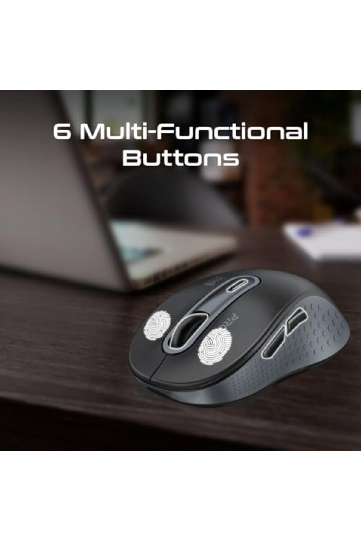 Promate-Wireless Mouse, Ergonomic Ambidextrous Wireless Mice with Dual Mode Connectivity, Bluetooth 5