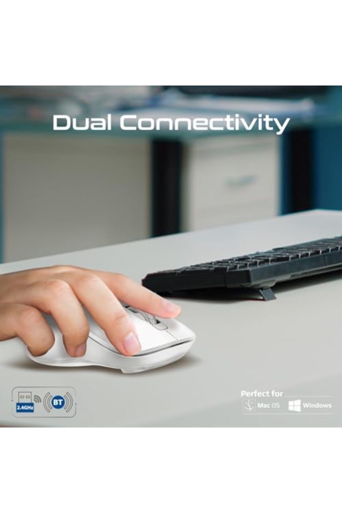 Promate-Cordless Mouse - Premium Bluetooth Nano Receiver Wireless Mouse with Dual Mode Connectivity 3
