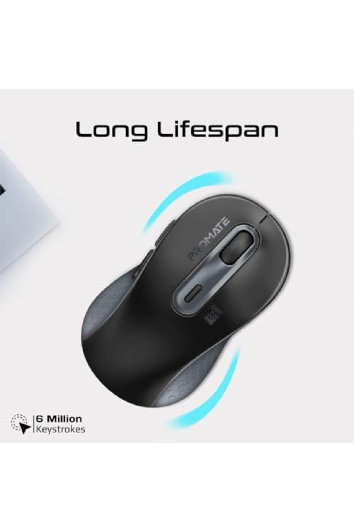 Promate-Wireless Mouse, Ergonomic Ambidextrous Wireless Mice with Dual Mode Connectivity, Bluetooth 7