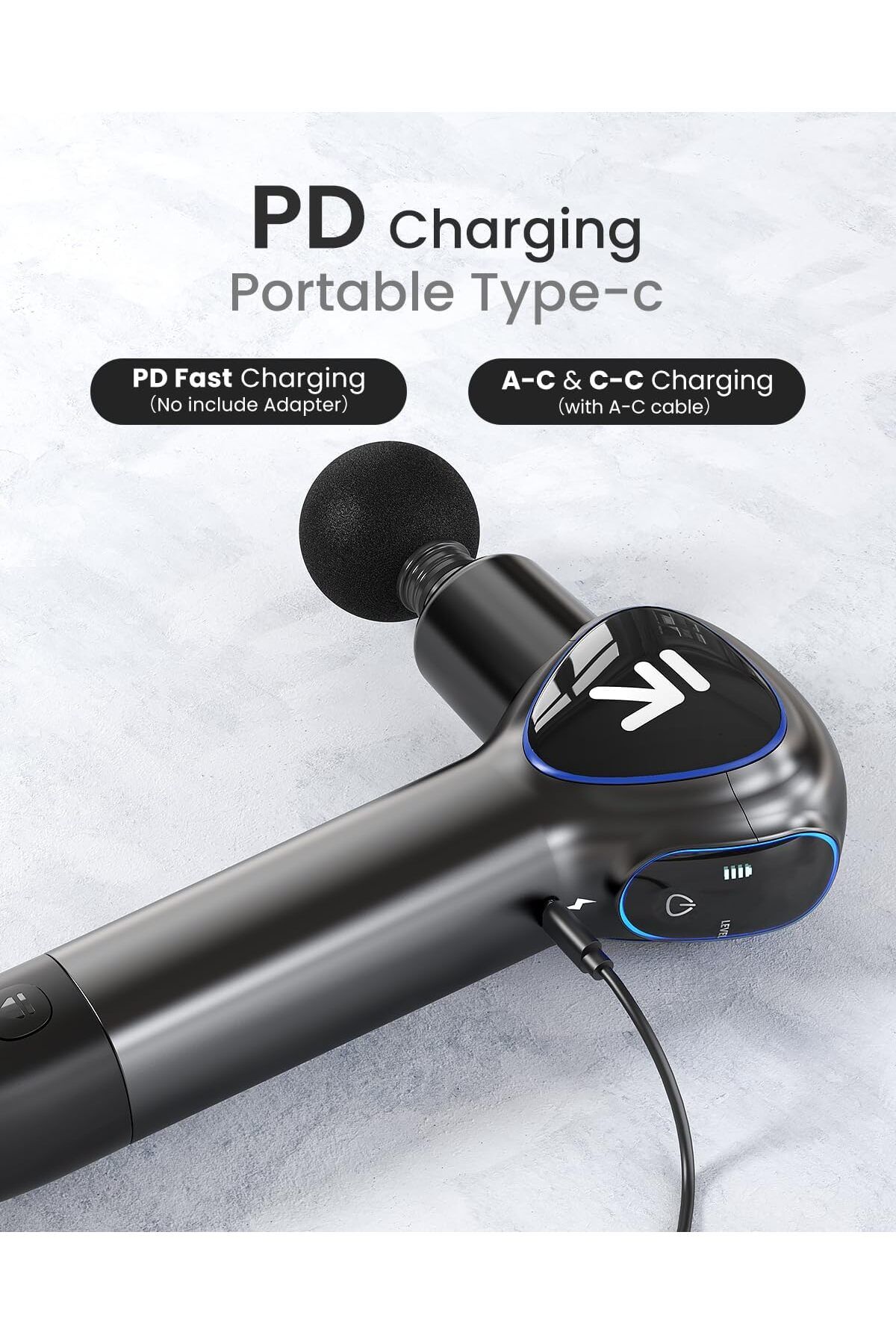 RENPHO-Massager with Extension Handle, Reach Massager with Touchable LED Screen for Home Trai 7
