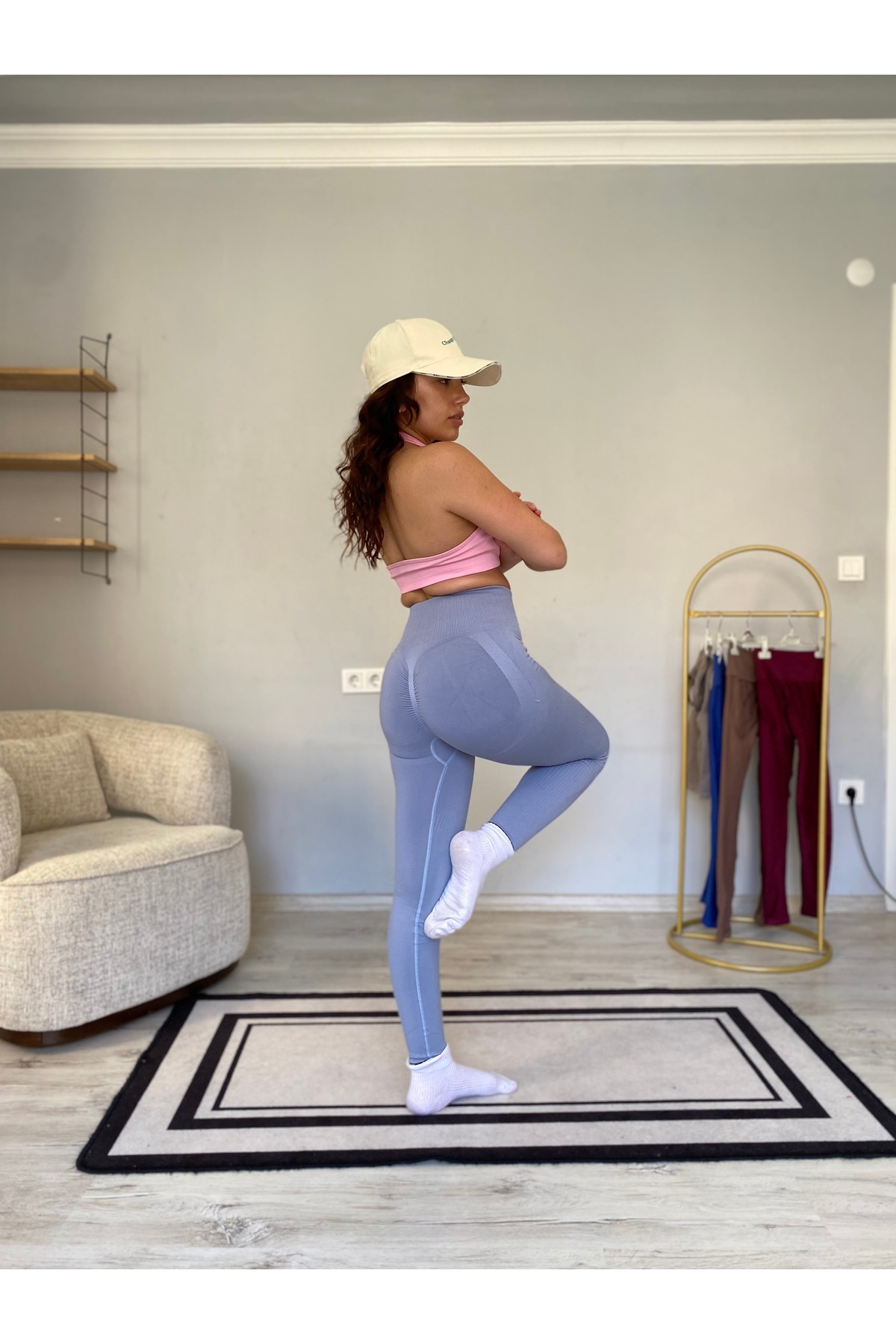 HAMERS-Hip Drawstring Slimfit Extra Push up Effect Recovery Drawstring Leggings (Not Fit over 65kg) 4