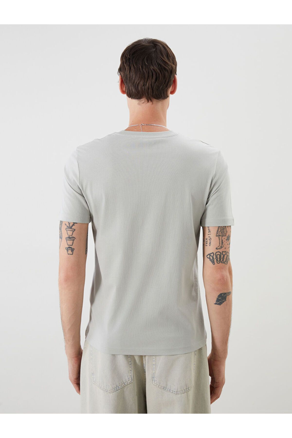 LC Waikiki-New Season Crew Neck Βαμβακερό Ανδρικό Tisort - S5N342Z8 4