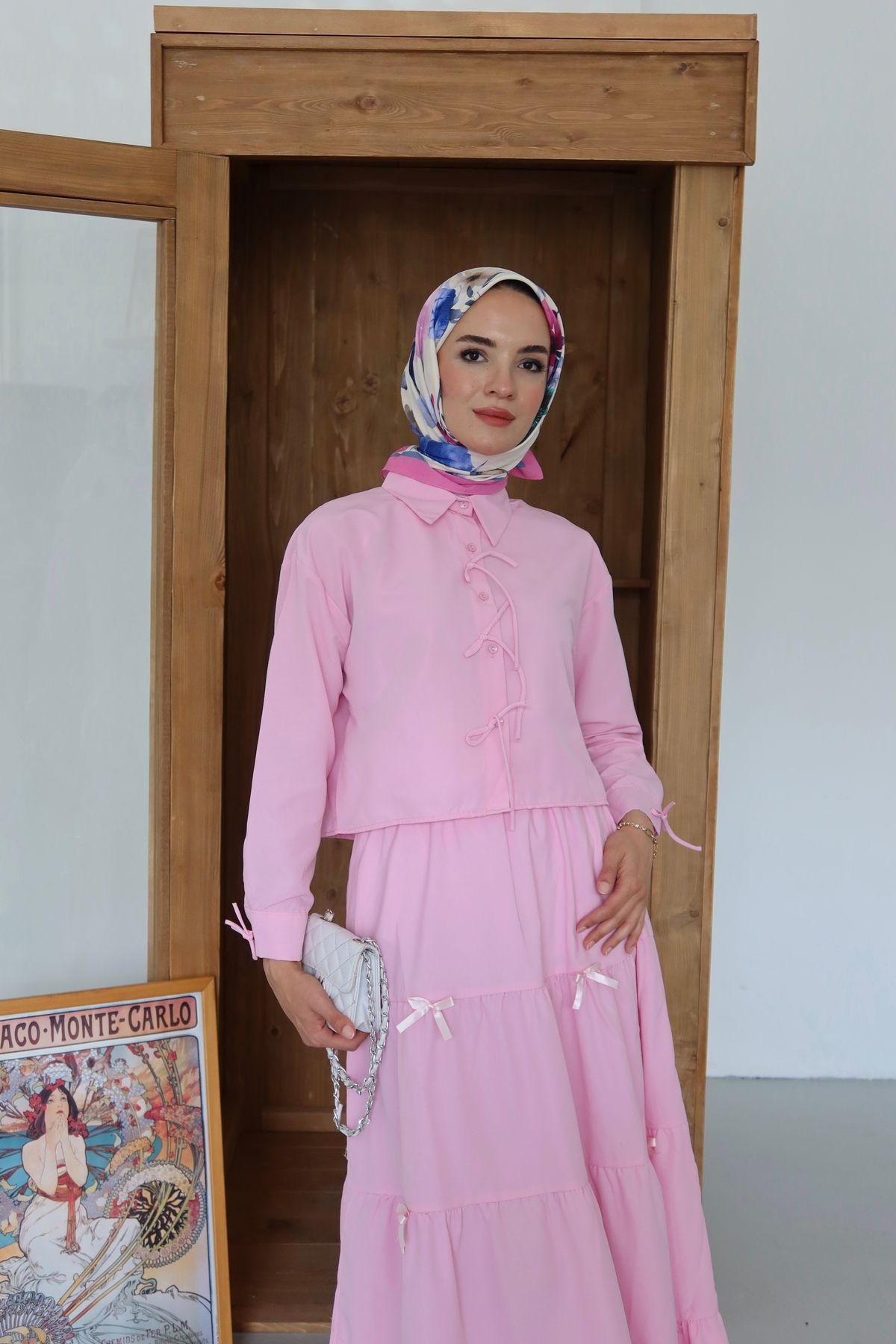 MOONSC-Ribbon Cord Detail Skirt Set 4