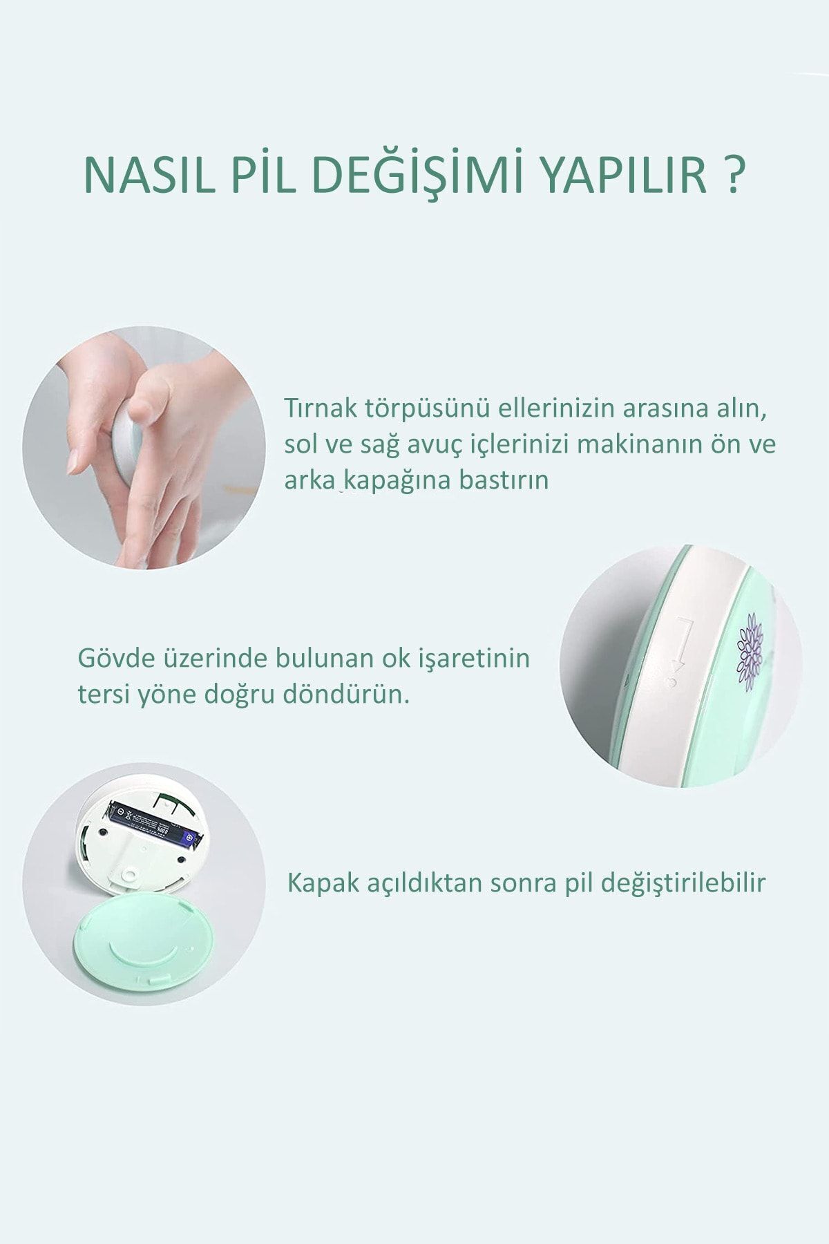 Betora Yeni Doğan Bebek Tırnak Törpü Makası Dönerli Tırnak Küçültme Aleti Tırnak Bakım Ürünü fotoğrafı 4 (önizleme)